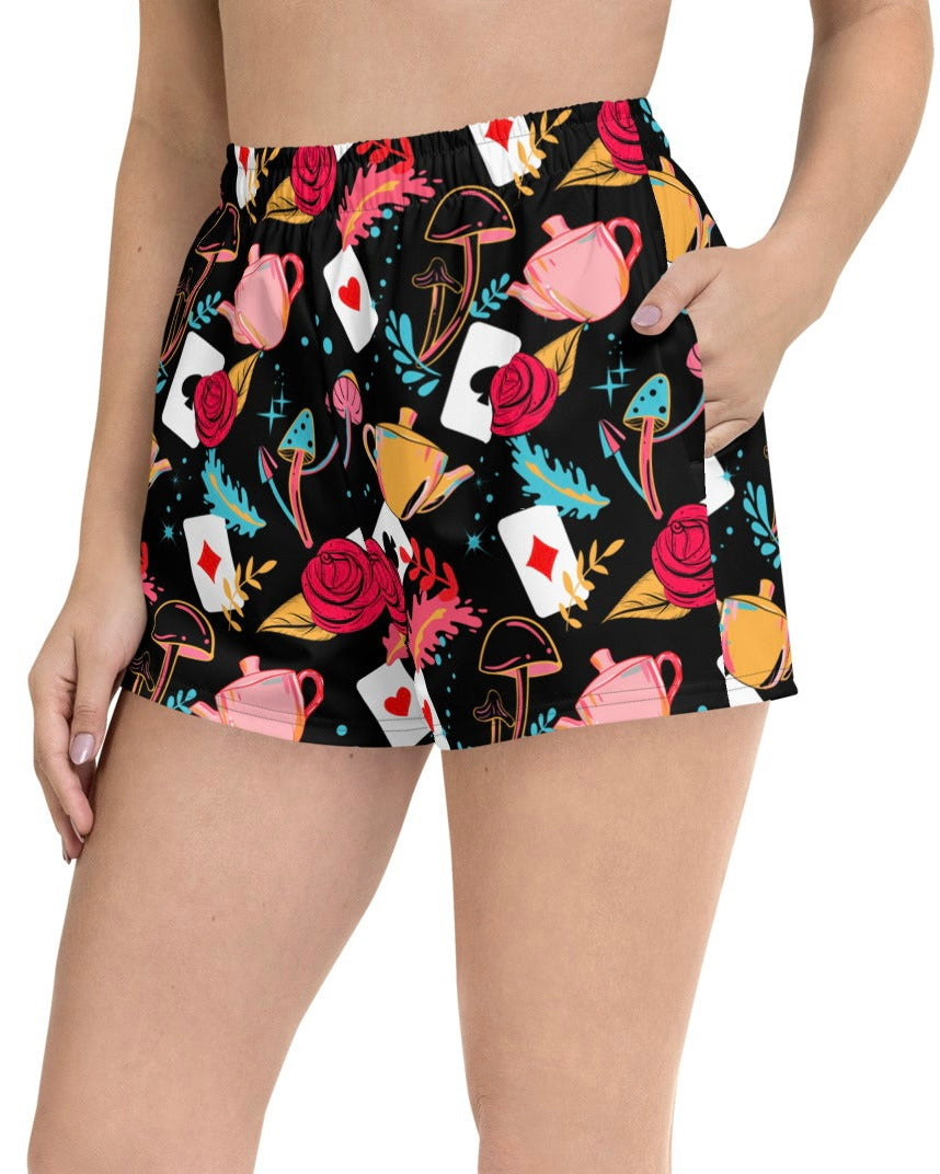 Curiouser and Curiouser Shorts, Athletic Shorts, - One Stop Rave