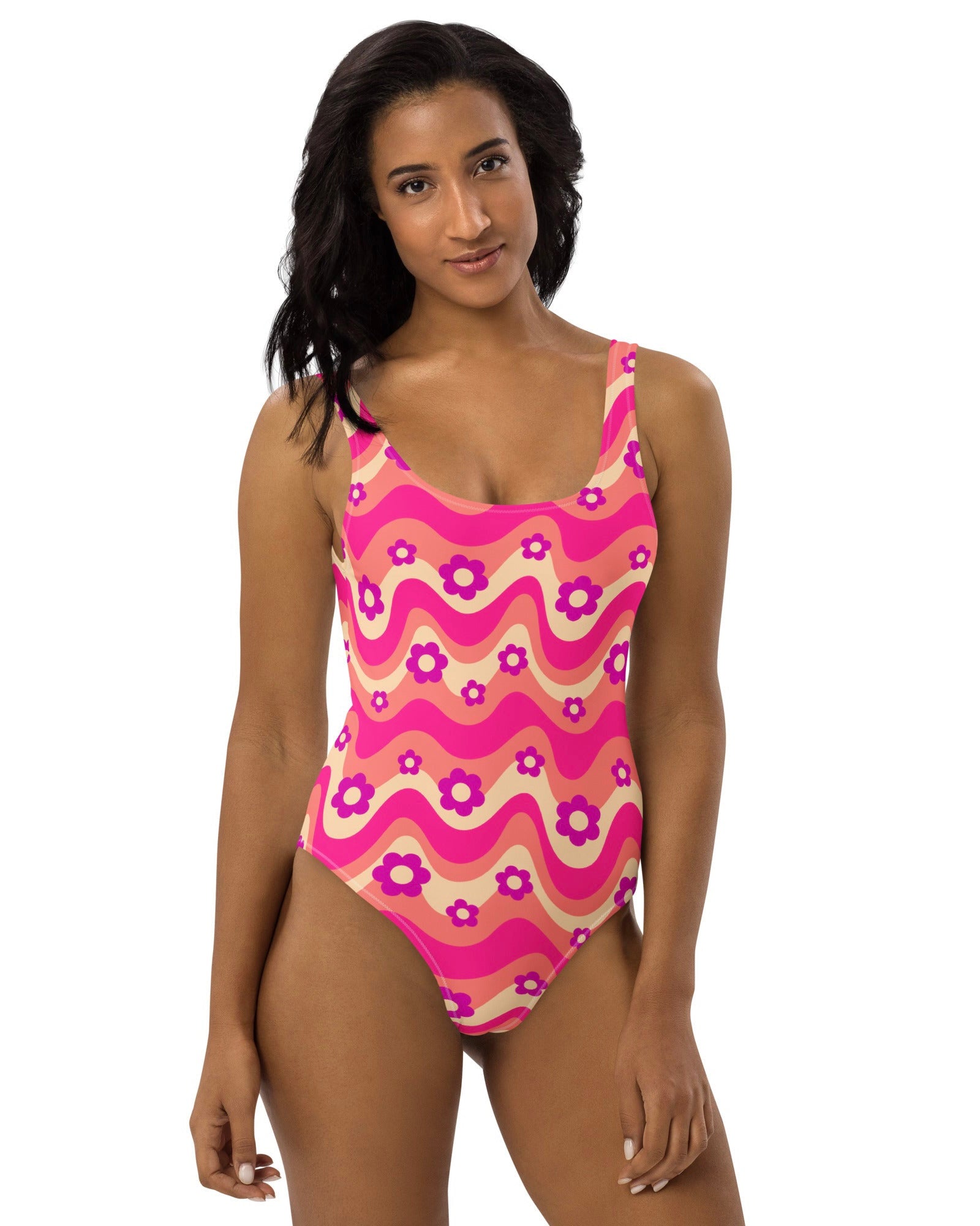 Flower Power Pink Bodysuit, Bodysuit, - One Stop Rave