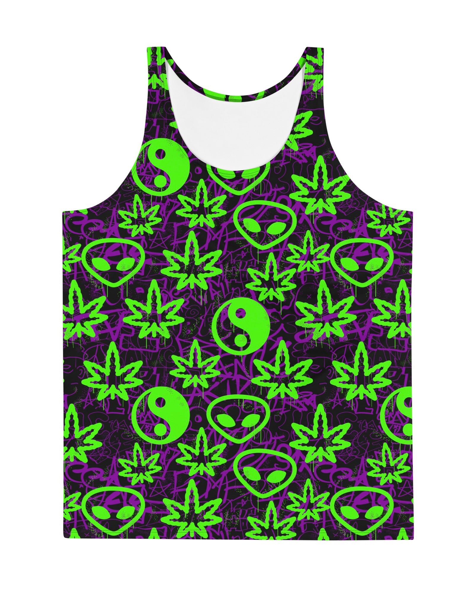 Ganja Graffiti Tank Top, Tank Top, - One Stop Rave