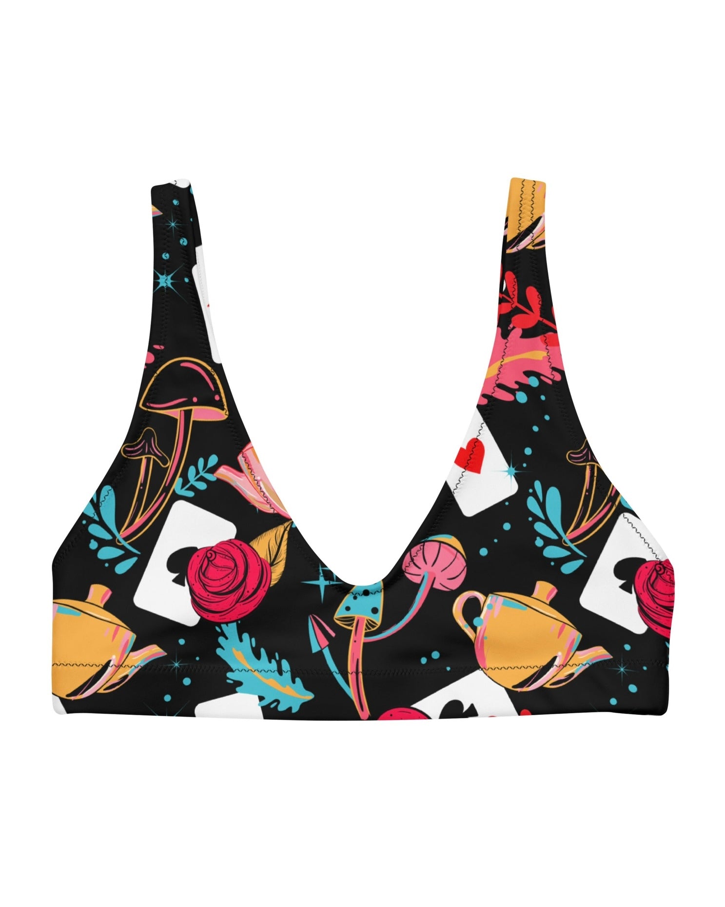 Curiouser and Curiouser Recycled Padded V-Top, V-Top, - One Stop Rave