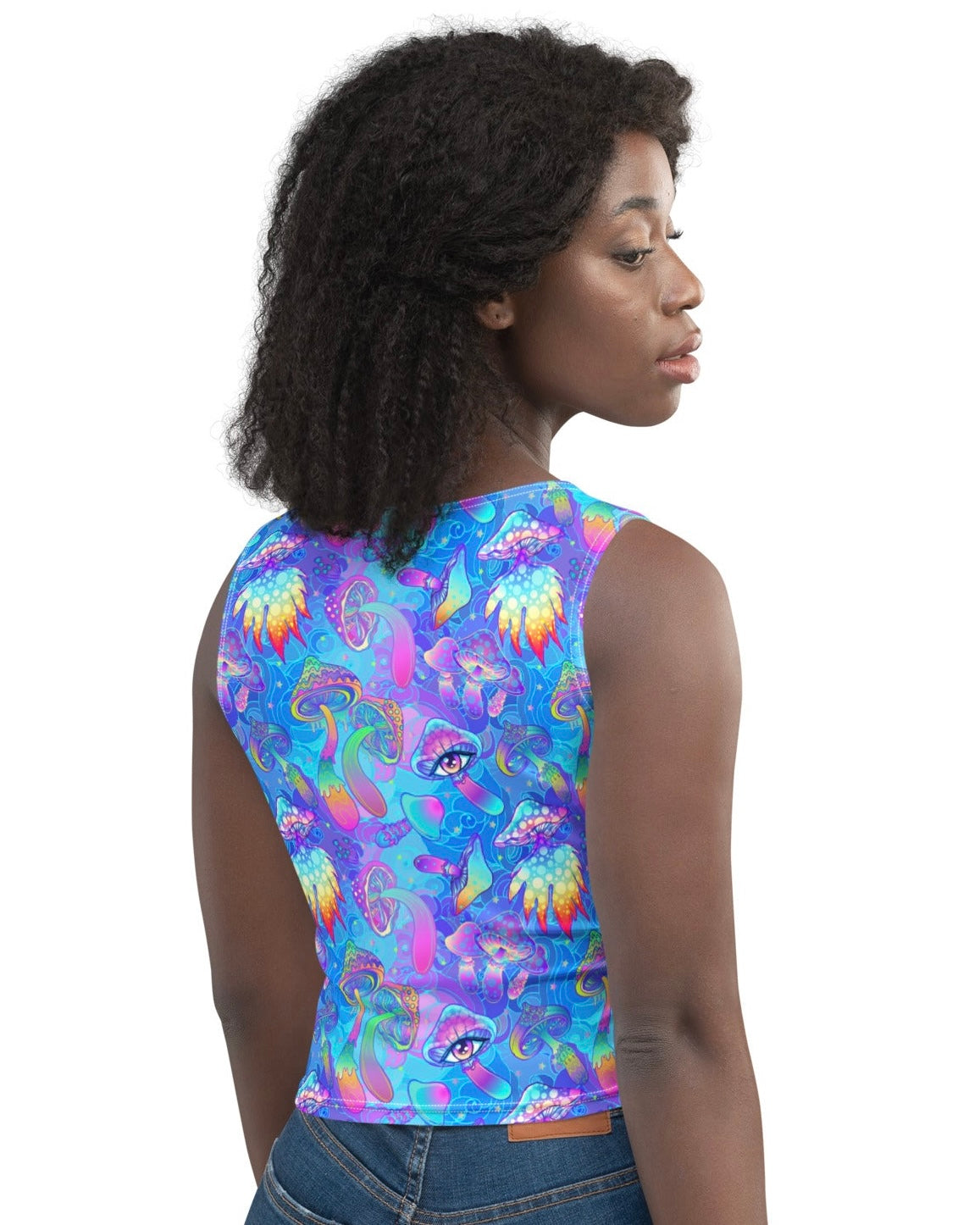Shroomin Blue Crop Top, crop top, - One Stop Rave