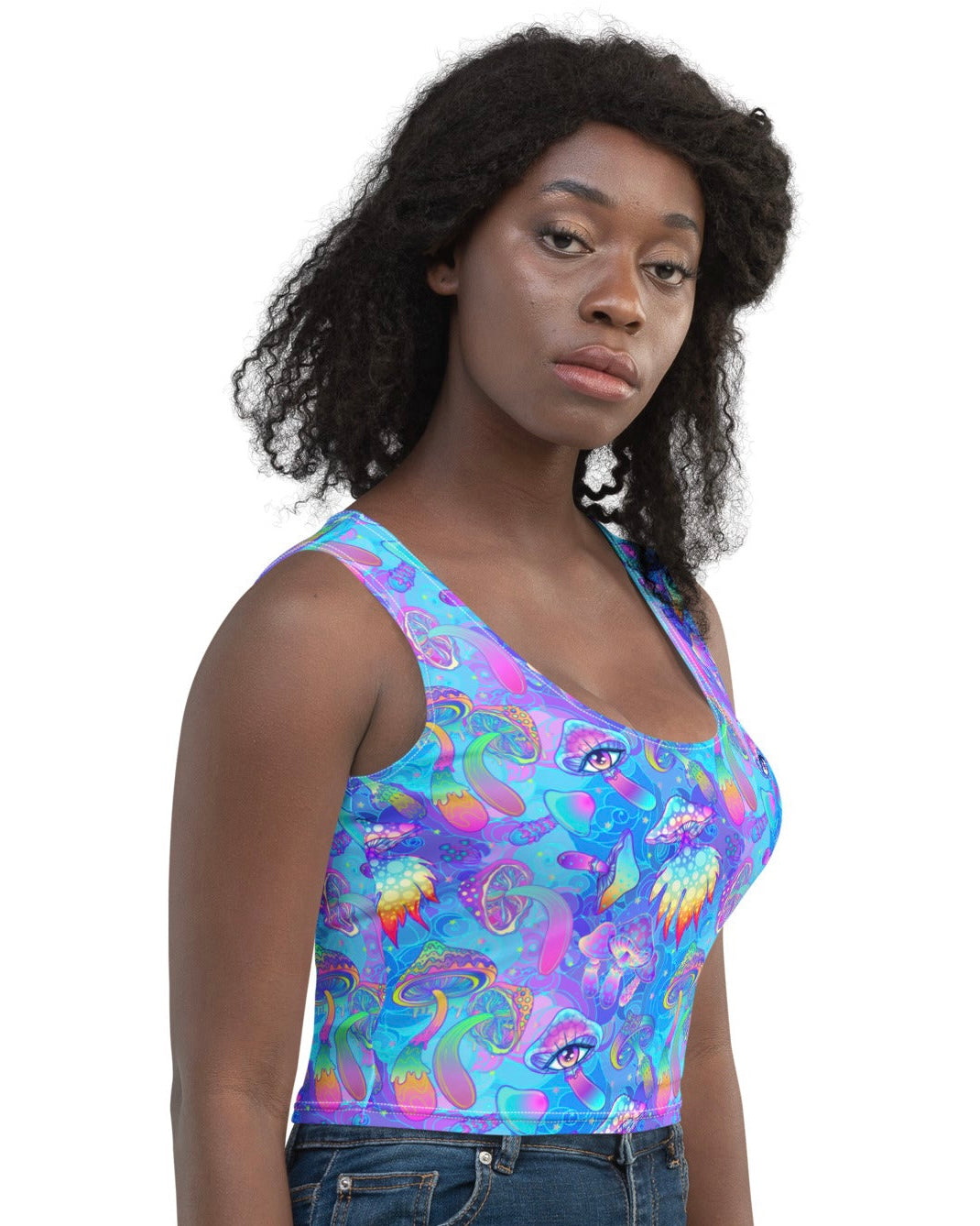 Shroomin Blue Crop Top, crop top, - One Stop Rave