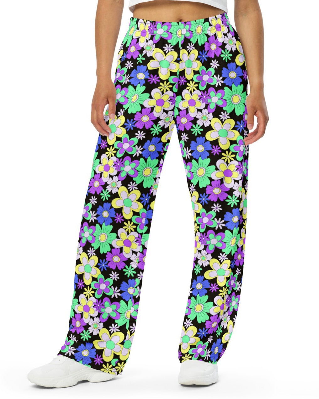 Crazy Daisy Wide Leg Pants, Wide Leg Pants, - One Stop Rave