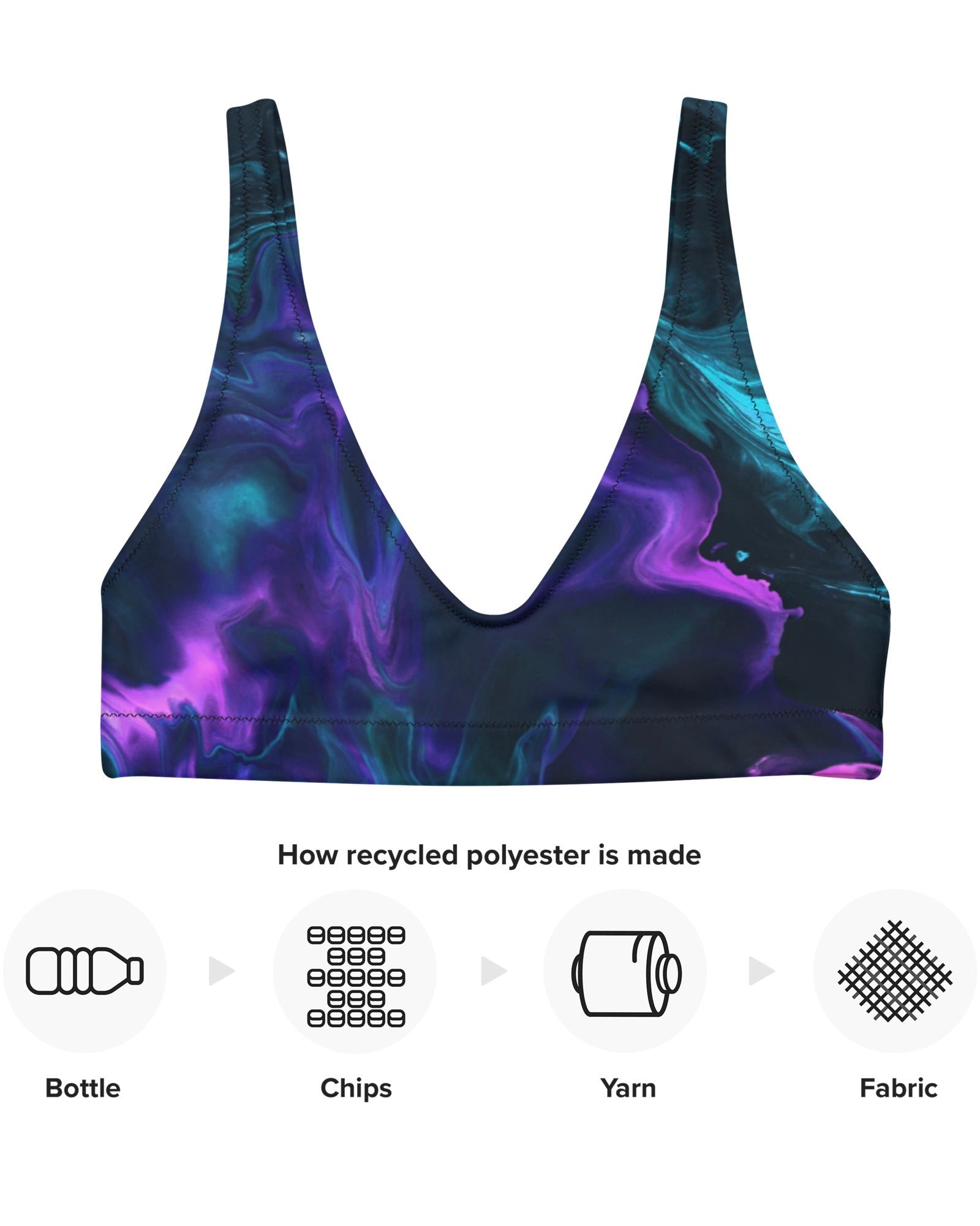 Lucy Recycled Padded V-Top, V-Top, - One Stop Rave