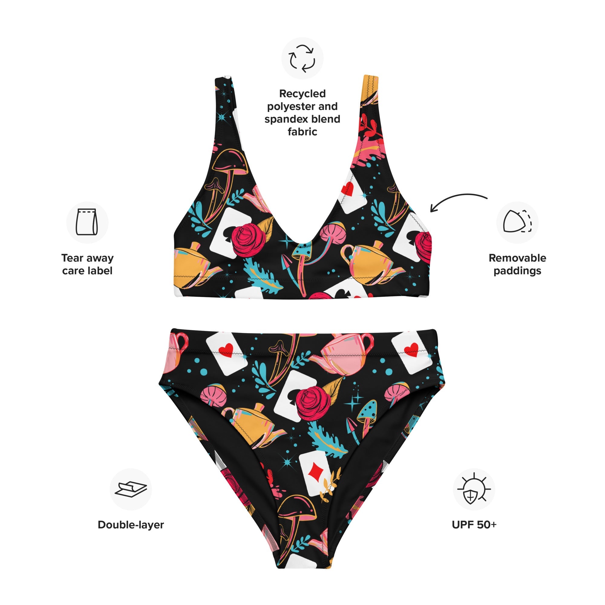 Curiouser and Curiouser Recycled High Waisted Bottoms, High-Waisted Bottoms, - One Stop Rave