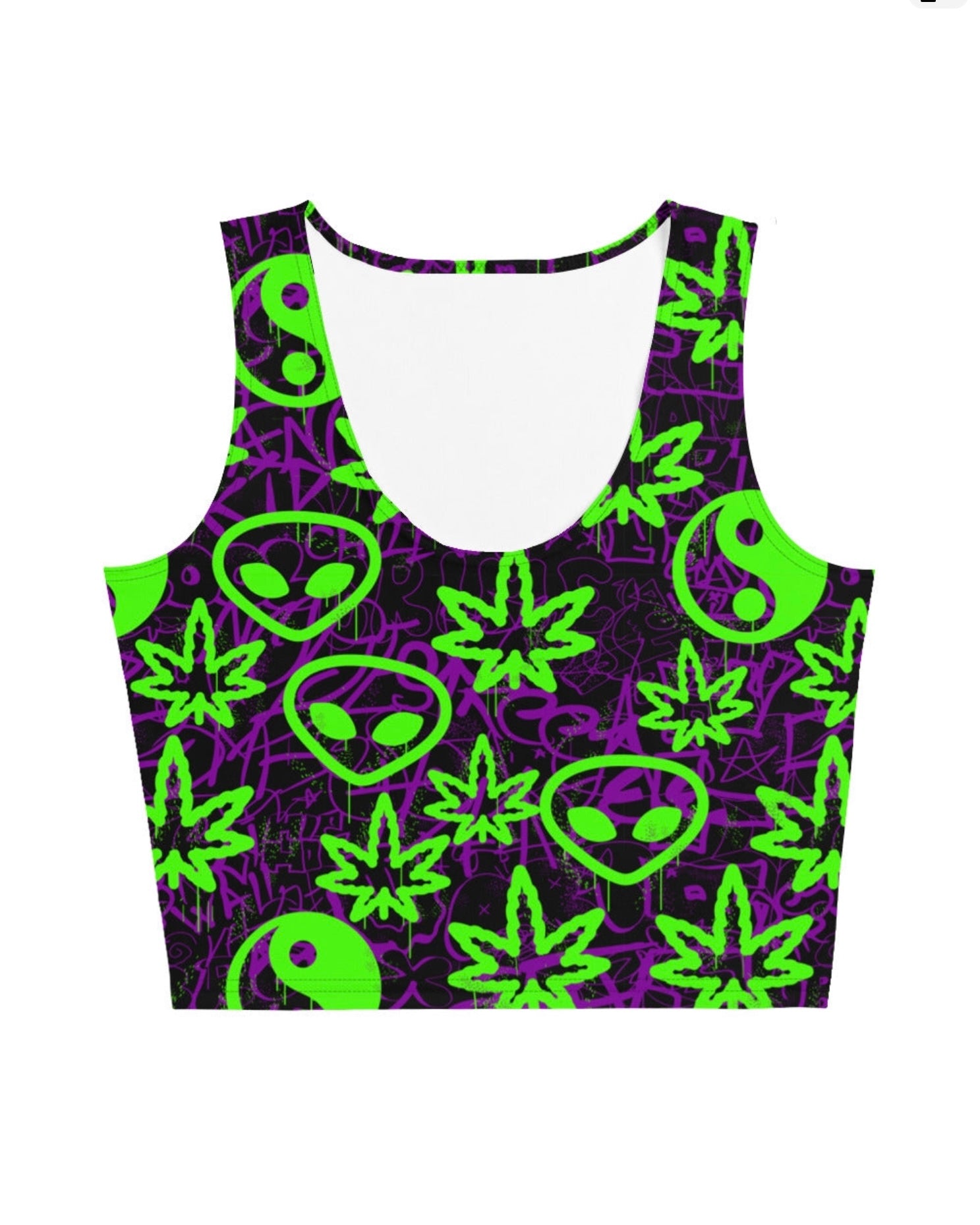 Ganja Graffiti Crop Top, crop top, - One Stop Rave