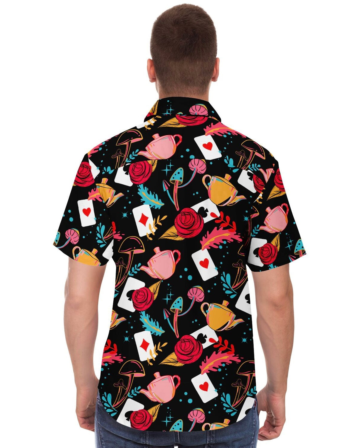 Curiouser and Curiouser Party Shirt, Short Sleeve Button Down Shirt, - One Stop Rave