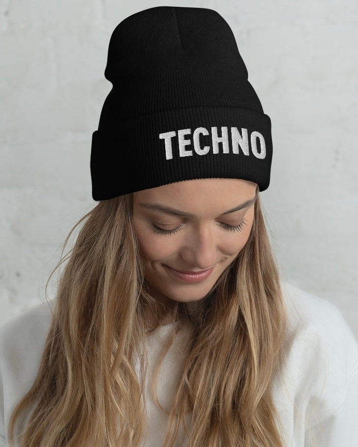 Techno Cuffed Beanie, Beanie, - One Stop Rave