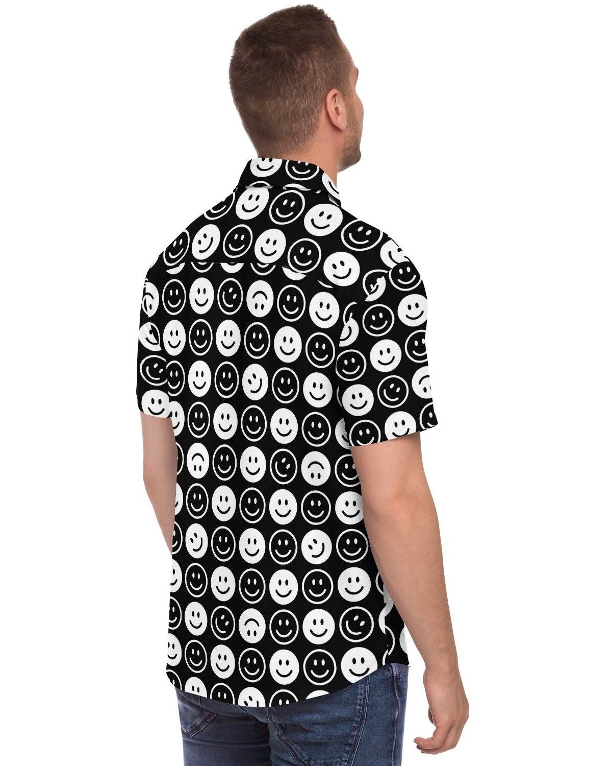 All Smiles Party Shirt, Short Sleeve Button Down Shirt, - One Stop Rave