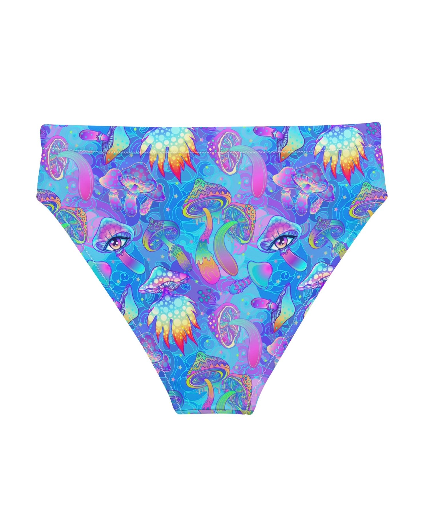 Shroomin Blue Recycled High Waisted Bottoms, High-Waisted Bottoms, - One Stop Rave