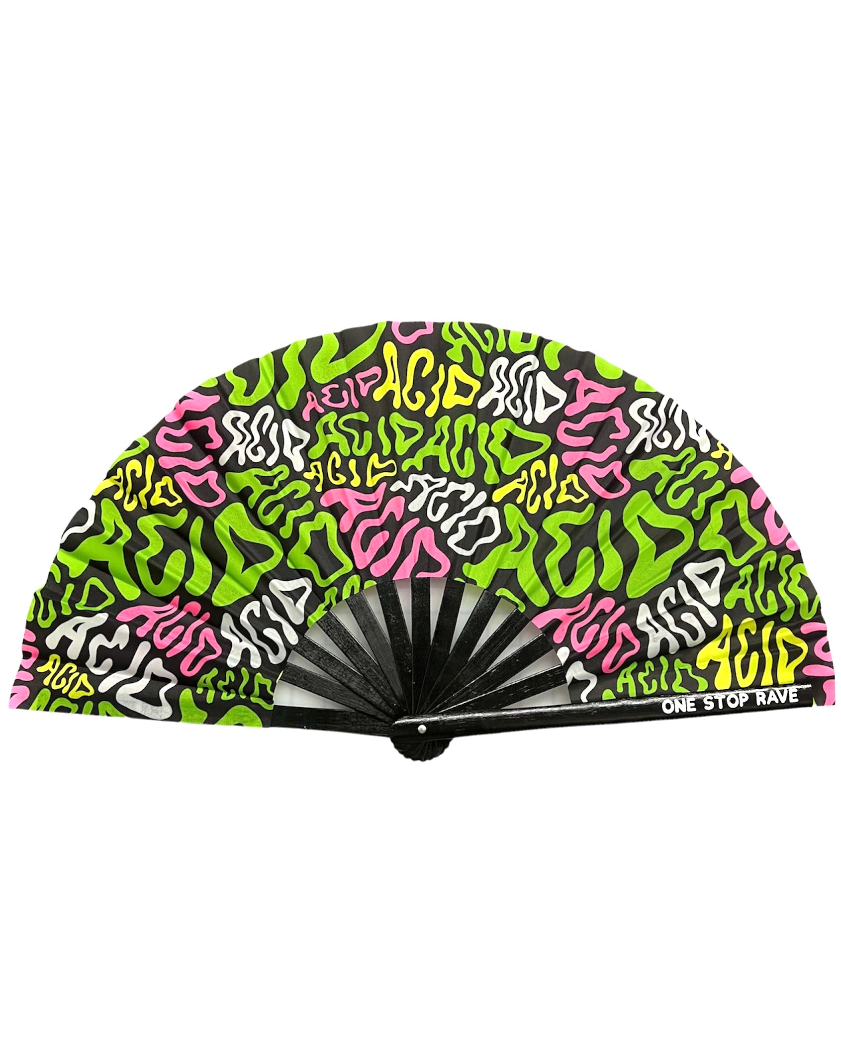 Candy Acid Hand Fan, Festival Fans 13.5", - One Stop Rave