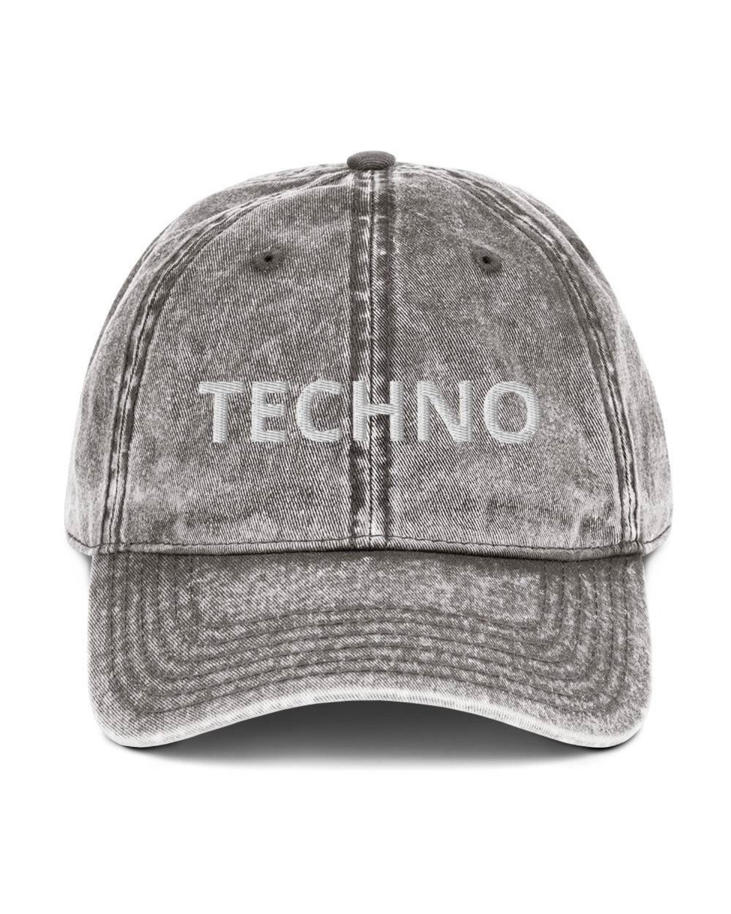 Techno Vintage Cotton Twill Cap, Dad Hat, - One Stop Rave
