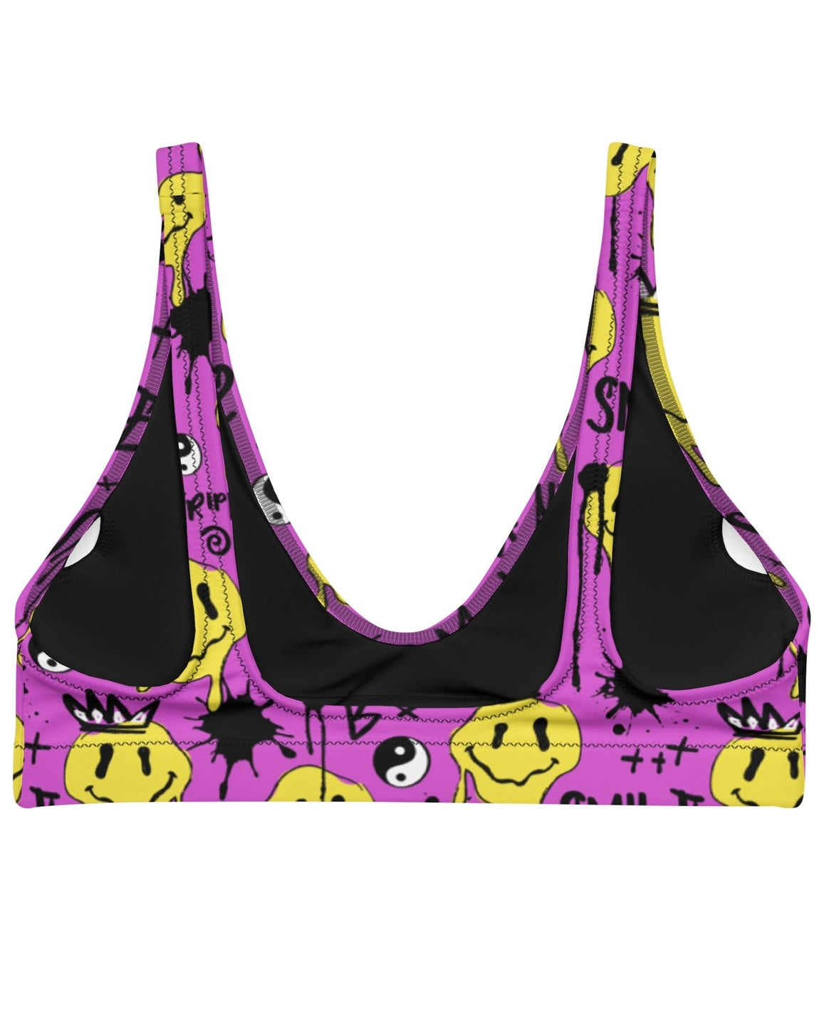 Smile Splatter Recycled Padded V-Top, V-Top, - One Stop Rave