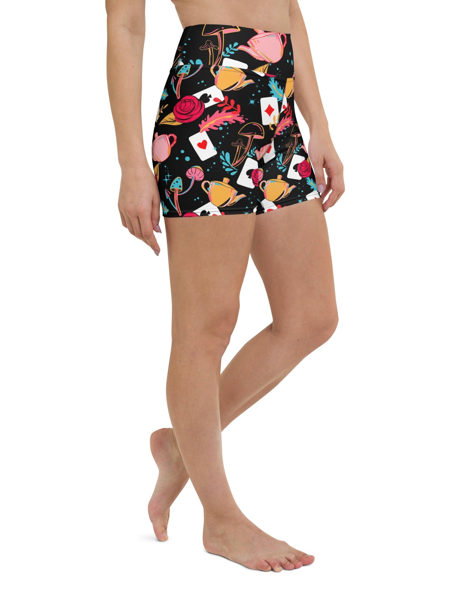 Curiouser and Curiouser Yoga Shorts, Athletic Shorts, - One Stop Rave