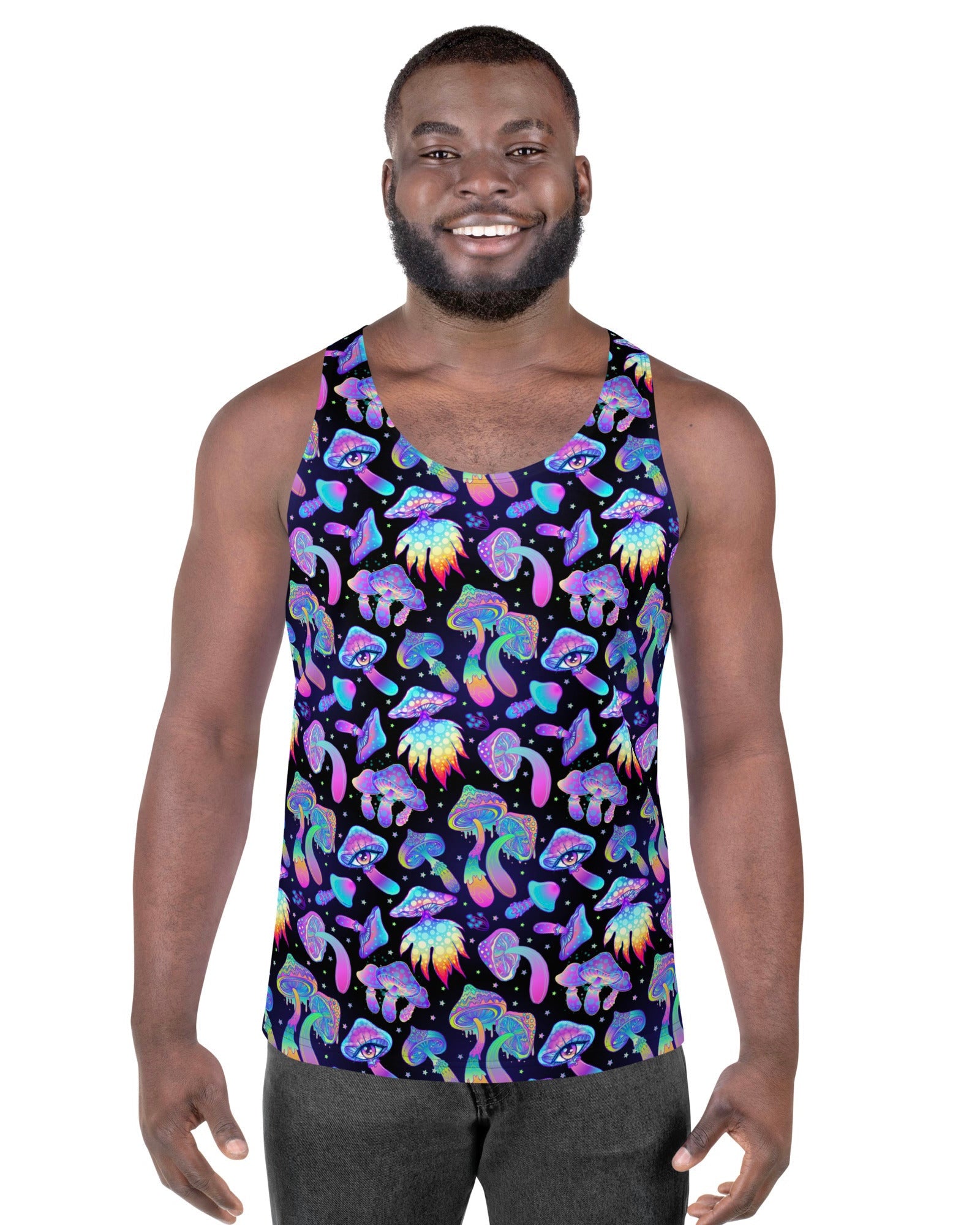 Shroomin Black Tank Top, Tank Top, - One Stop Rave