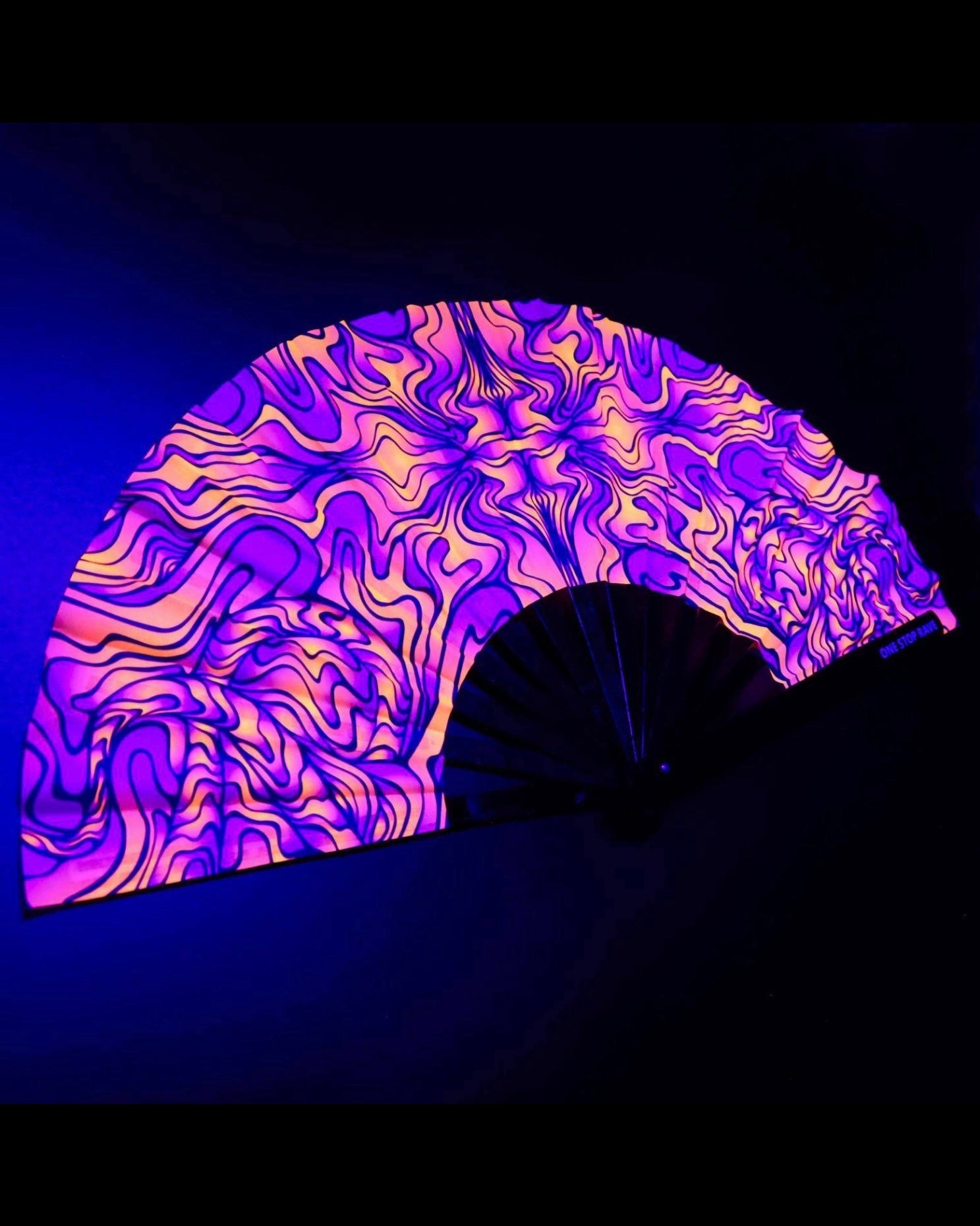 Amethyst Fire Hand Fan, Festival Fans 13.5", - One Stop Rave