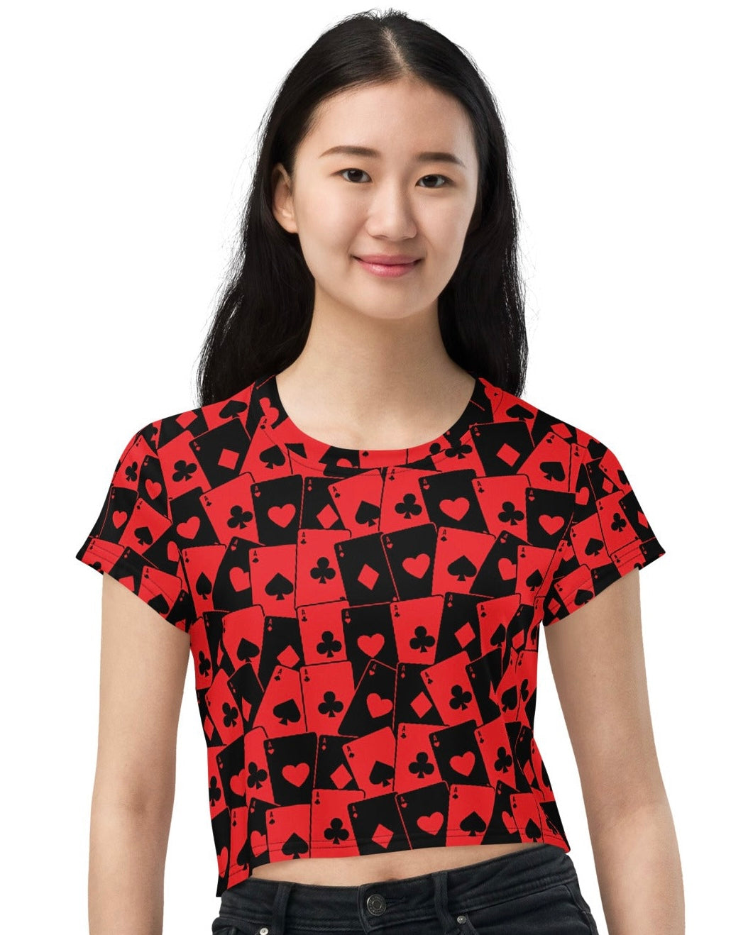 Ace Of Hearts Crop Tee, Crop Tee, - One Stop Rave