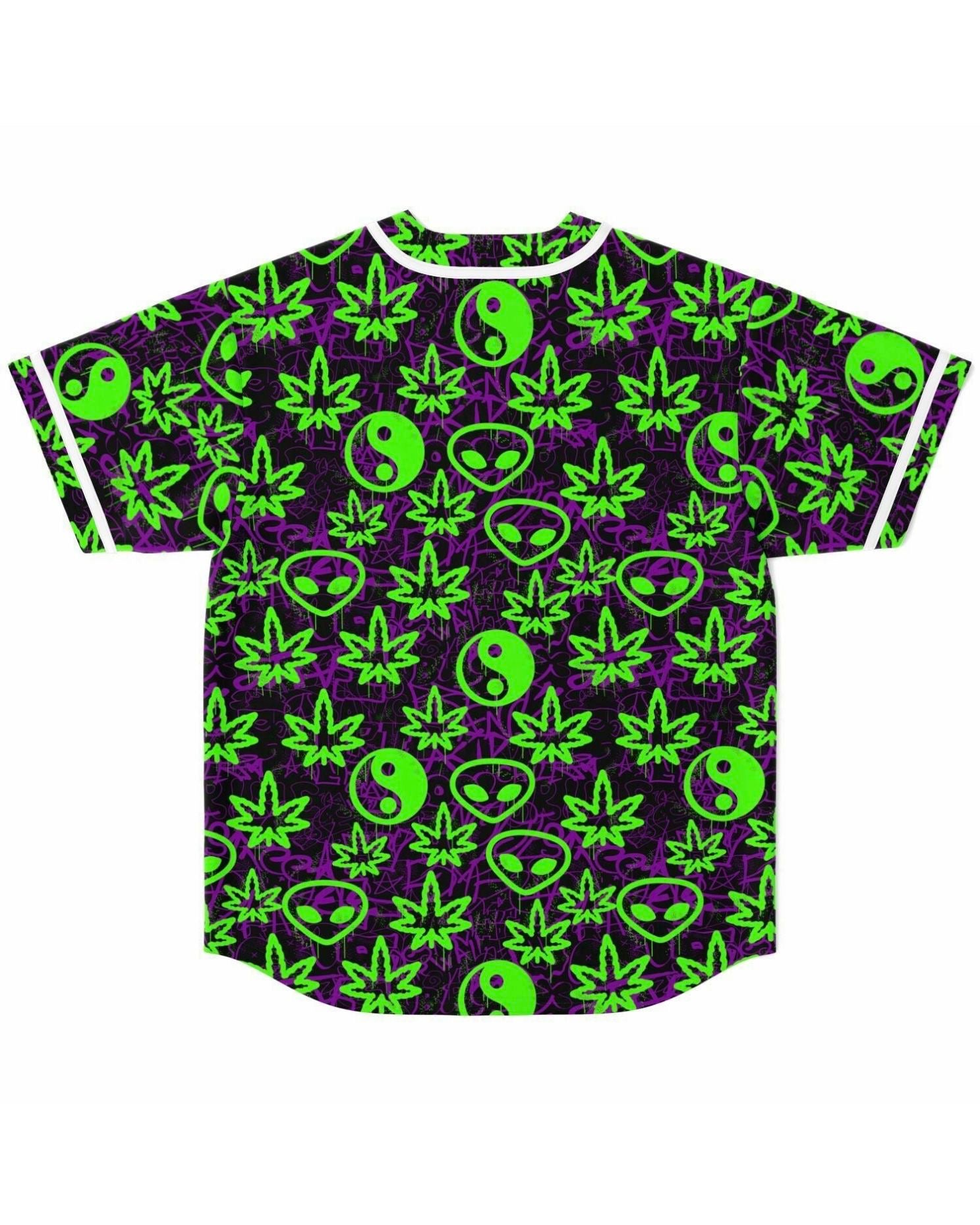 Ganja Graffiti Baseball Jersey, Baseball Jersey, - One Stop Rave