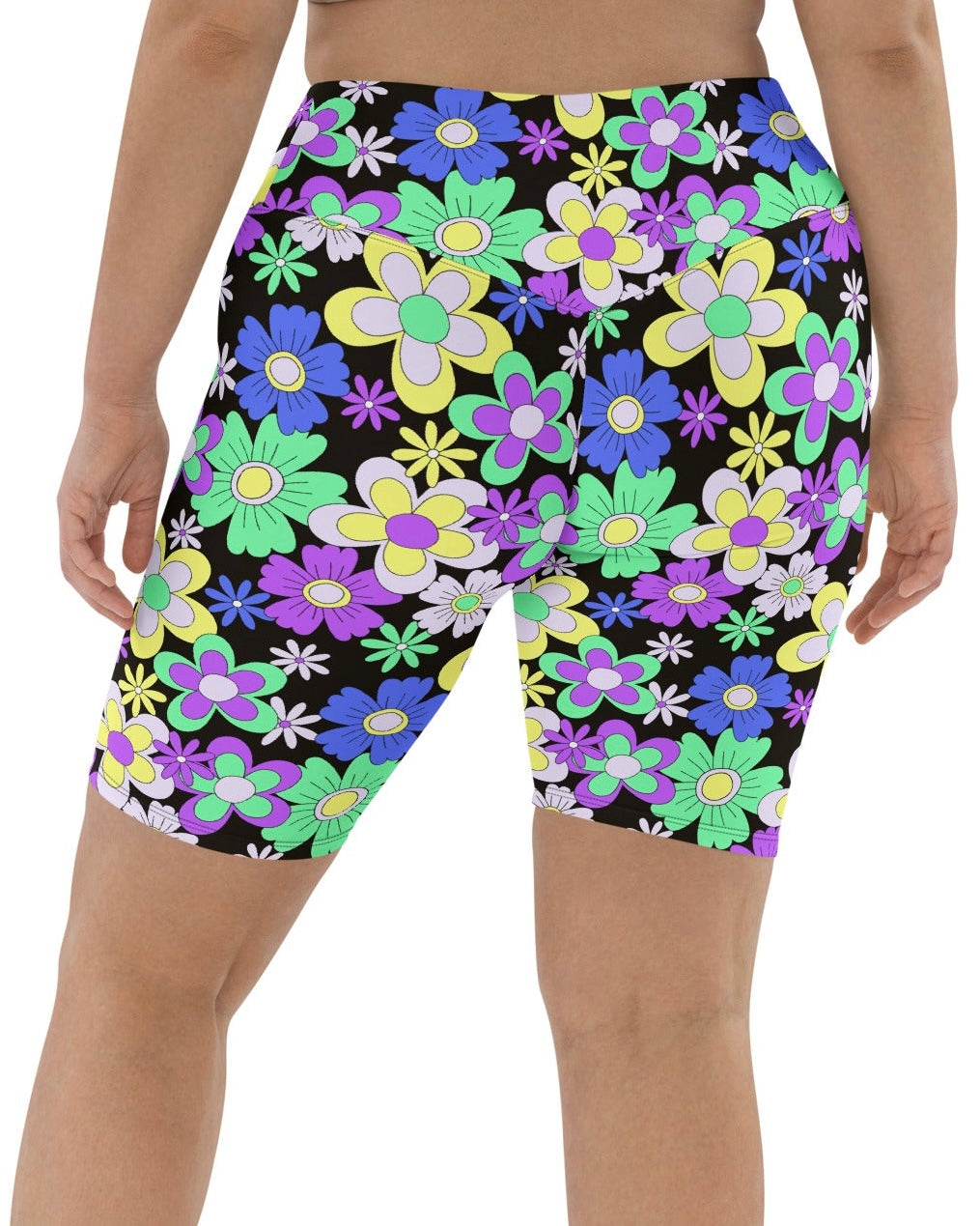 Crazy Daisy Biker Shorts, Biker Shorts, - One Stop Rave