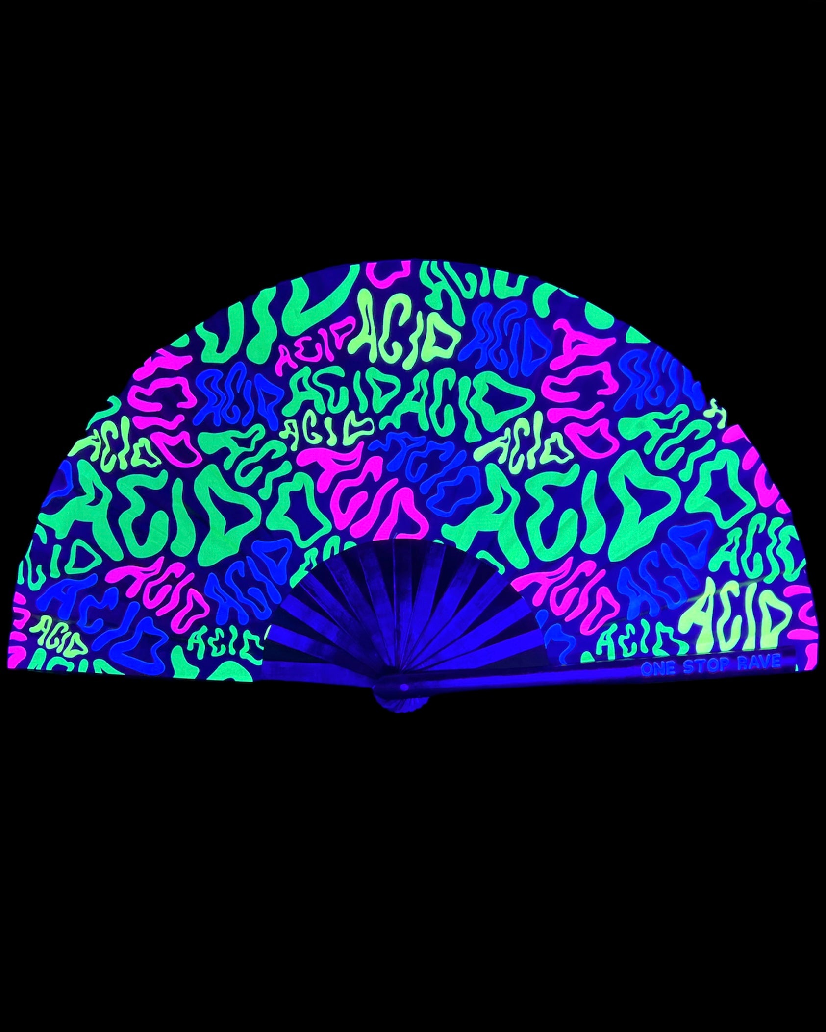 Candy Acid Hand Fan, Festival Fans 13.5", - One Stop Rave