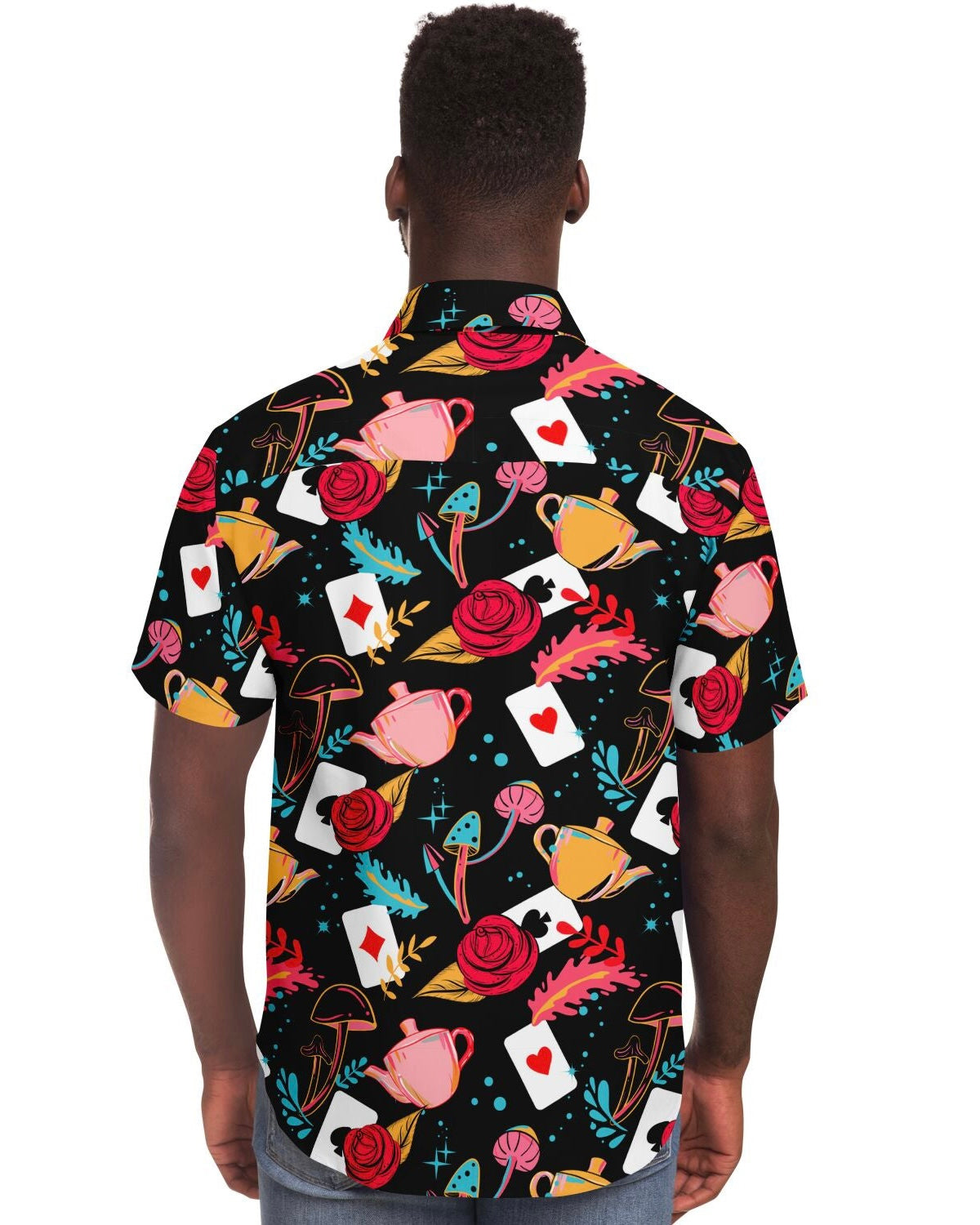 Curiouser and Curiouser Party Shirt, Short Sleeve Button Down Shirt, - One Stop Rave