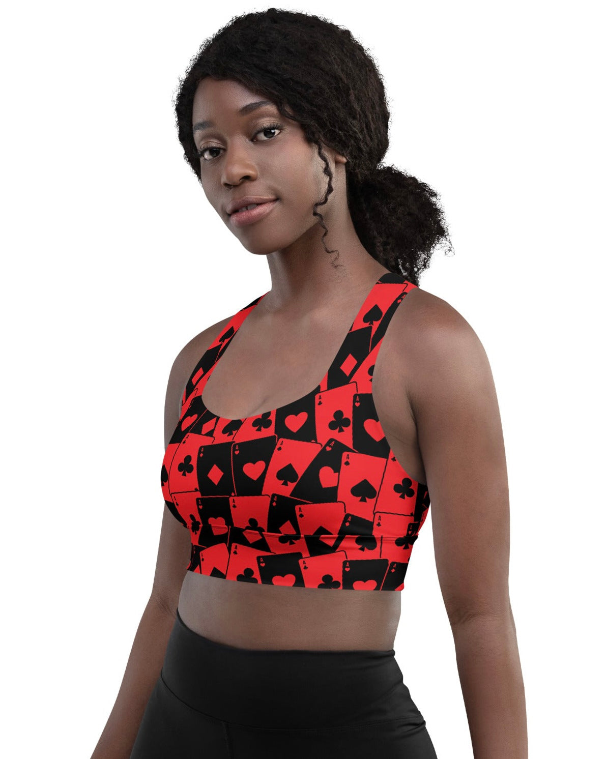 Ace Of Hearts Longline Top, Sports Top, - One Stop Rave