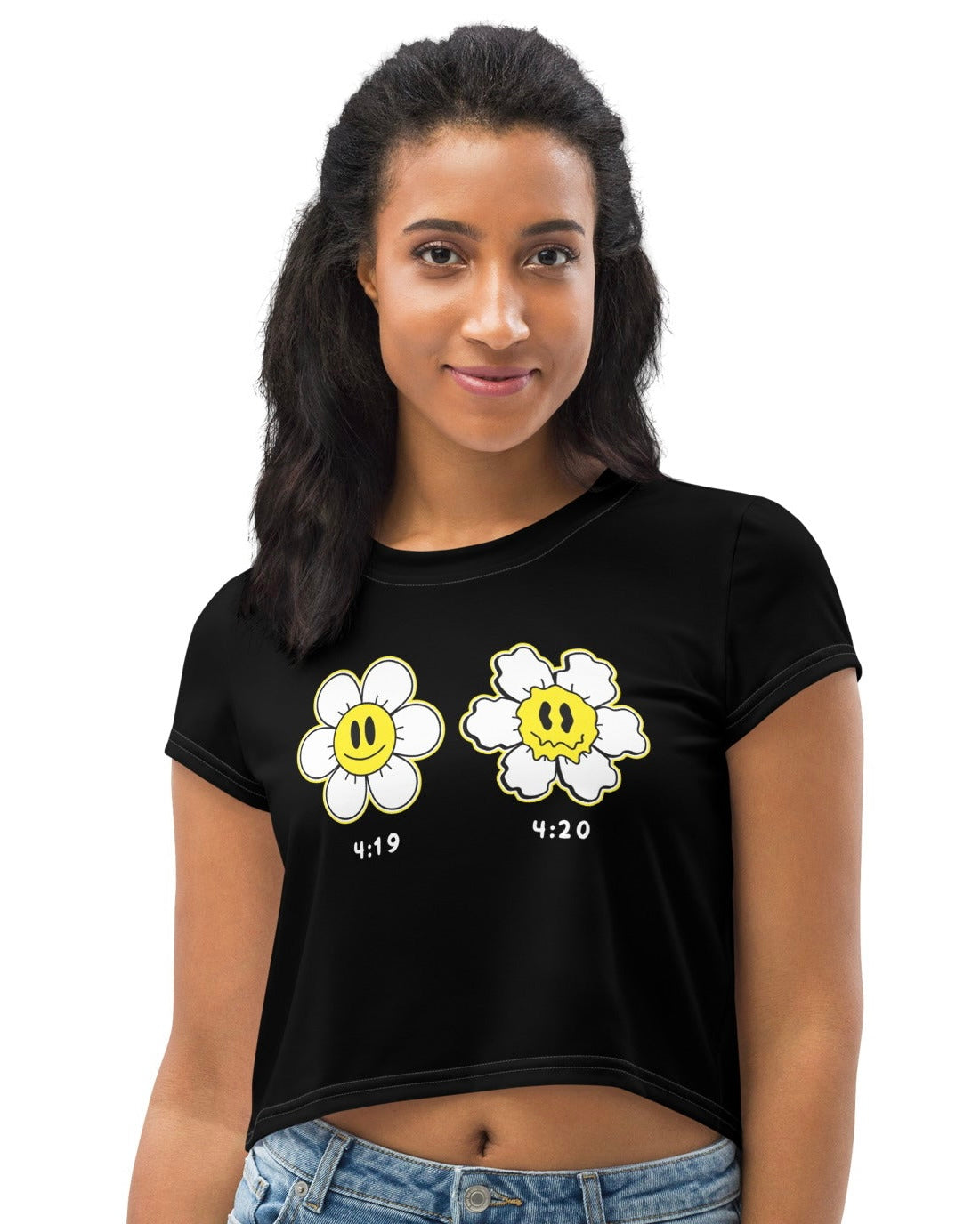 420 Daisy Crop Tee, Crop Tee, - One Stop Rave