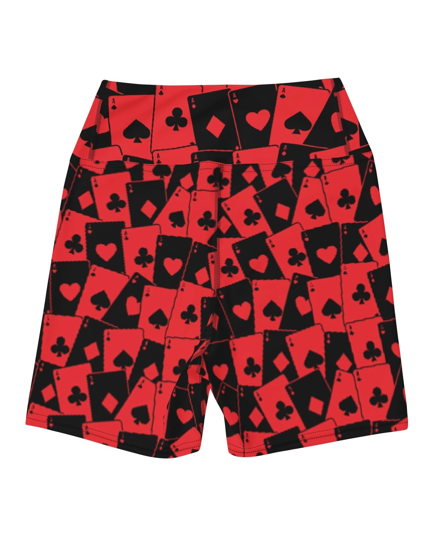 Ace Of Hearts Yoga Shorts, Athletic Shorts, - One Stop Rave