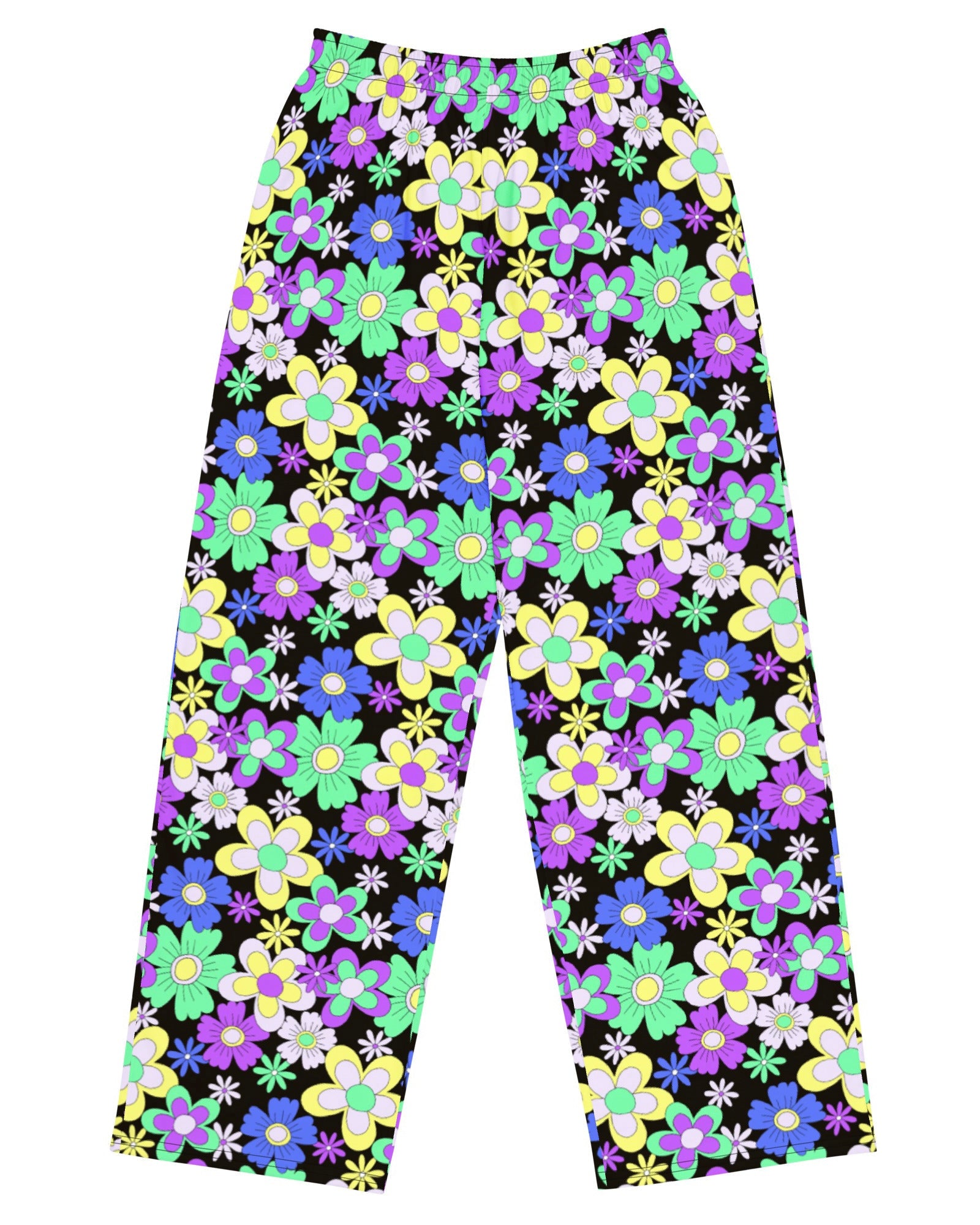 Crazy Daisy Wide Leg Pants, Wide Leg Pants, - One Stop Rave