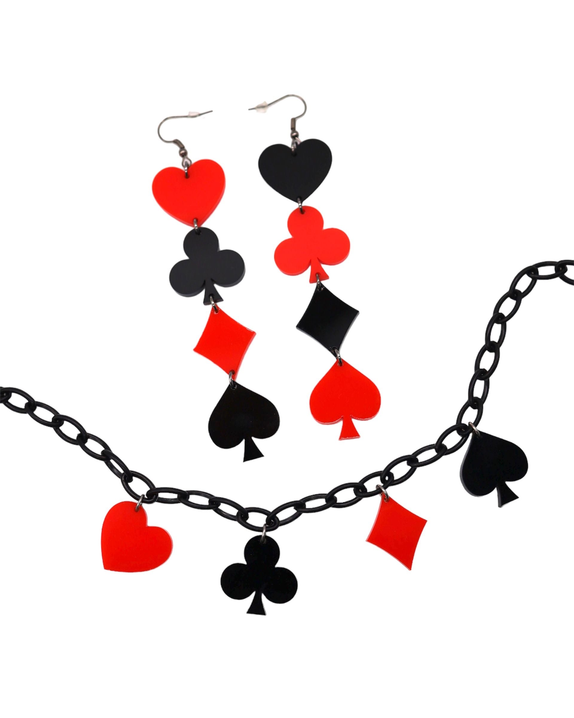 House of Cards Earrings, Dangle Earrings, - One Stop Rave