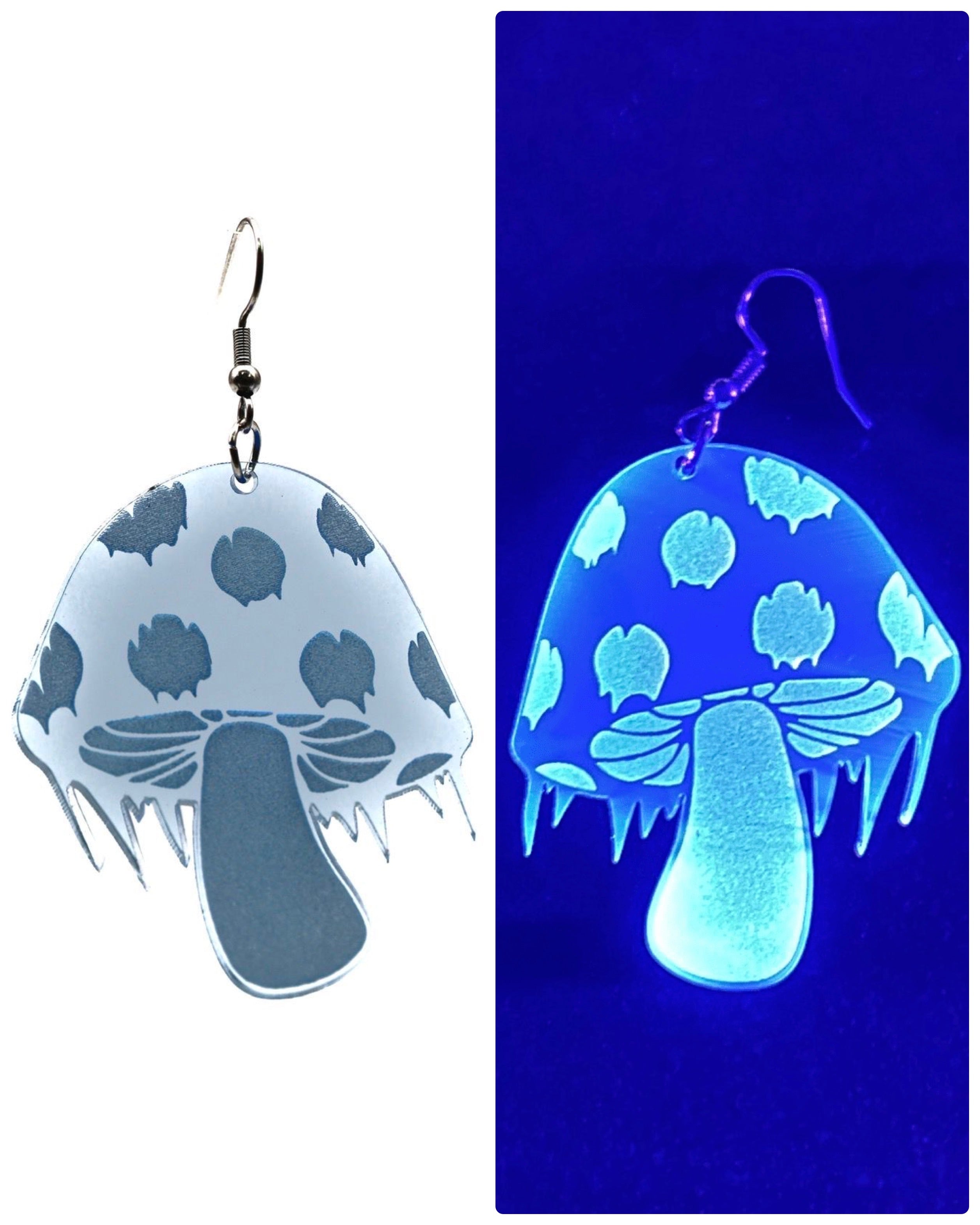 Trippy Shroom Earrings, Dangle Earrings, - One Stop Rave