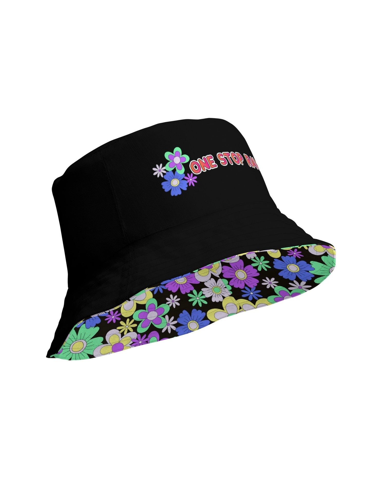 Crazy Daisy Reversible Bucket Hat, Bucket Hat, - One Stop Rave