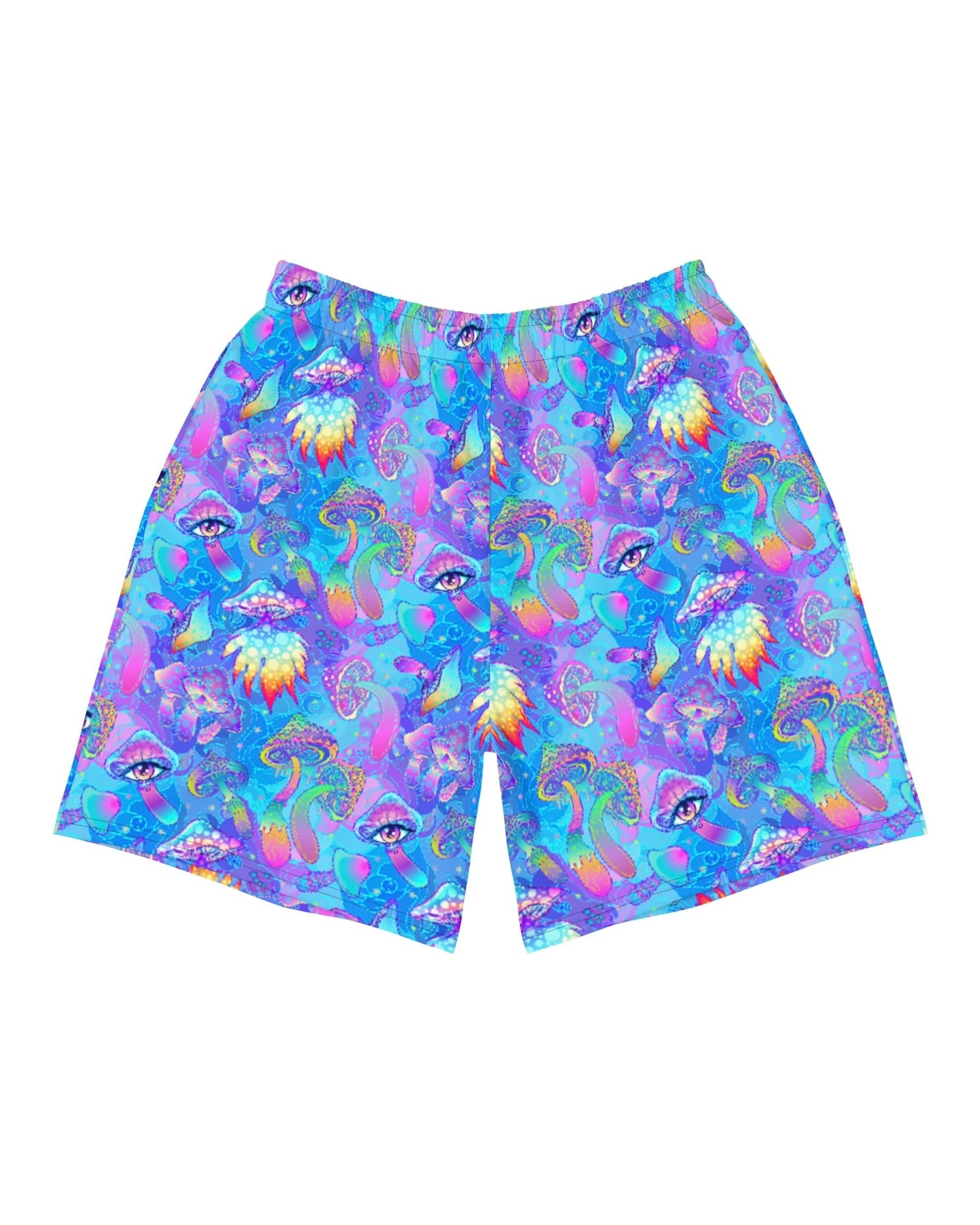 Shroomin Blue Athletic Shorts, , - One Stop Rave