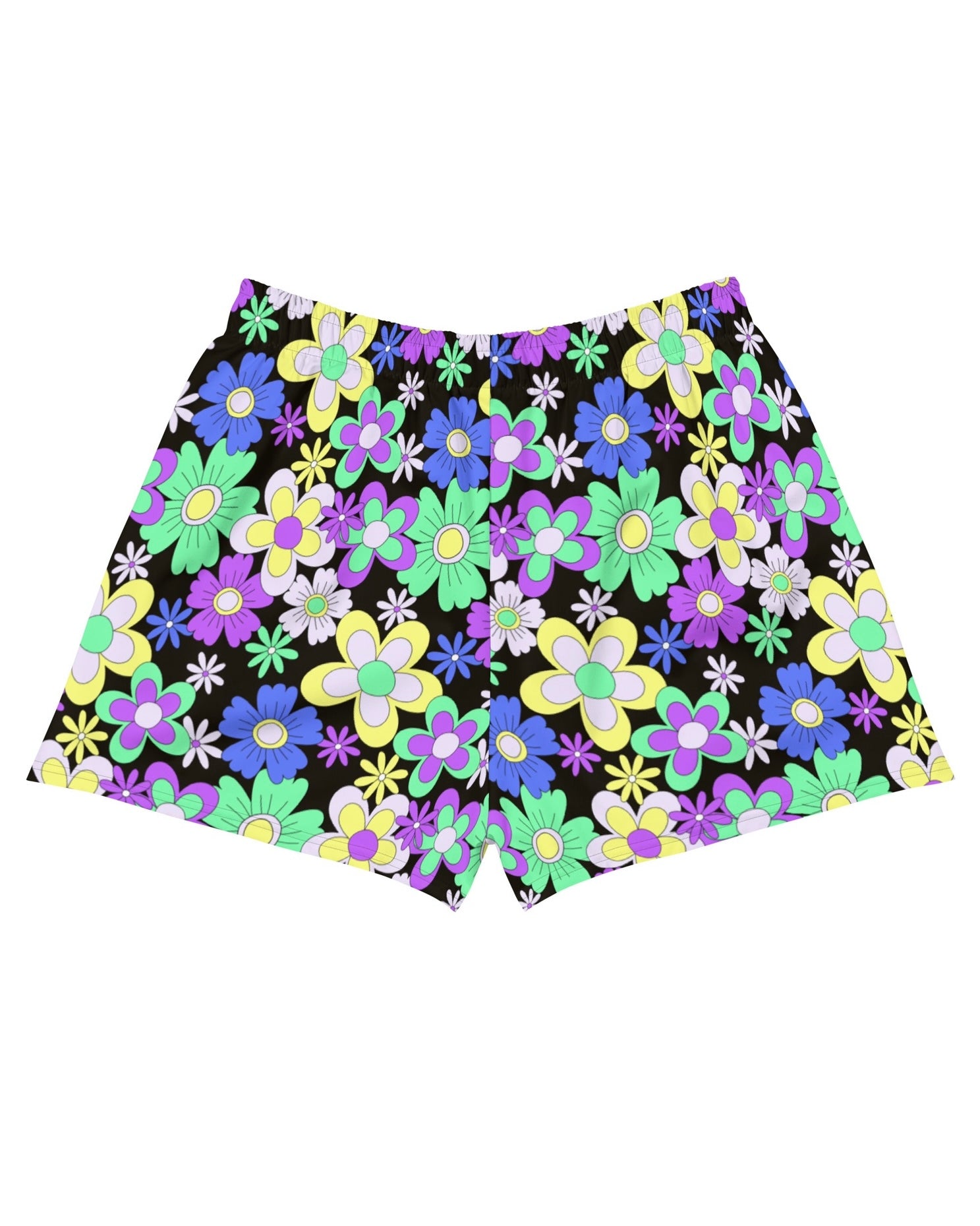 Crazy Daisy Recycled Shorts, Athletic Shorts, - One Stop Rave