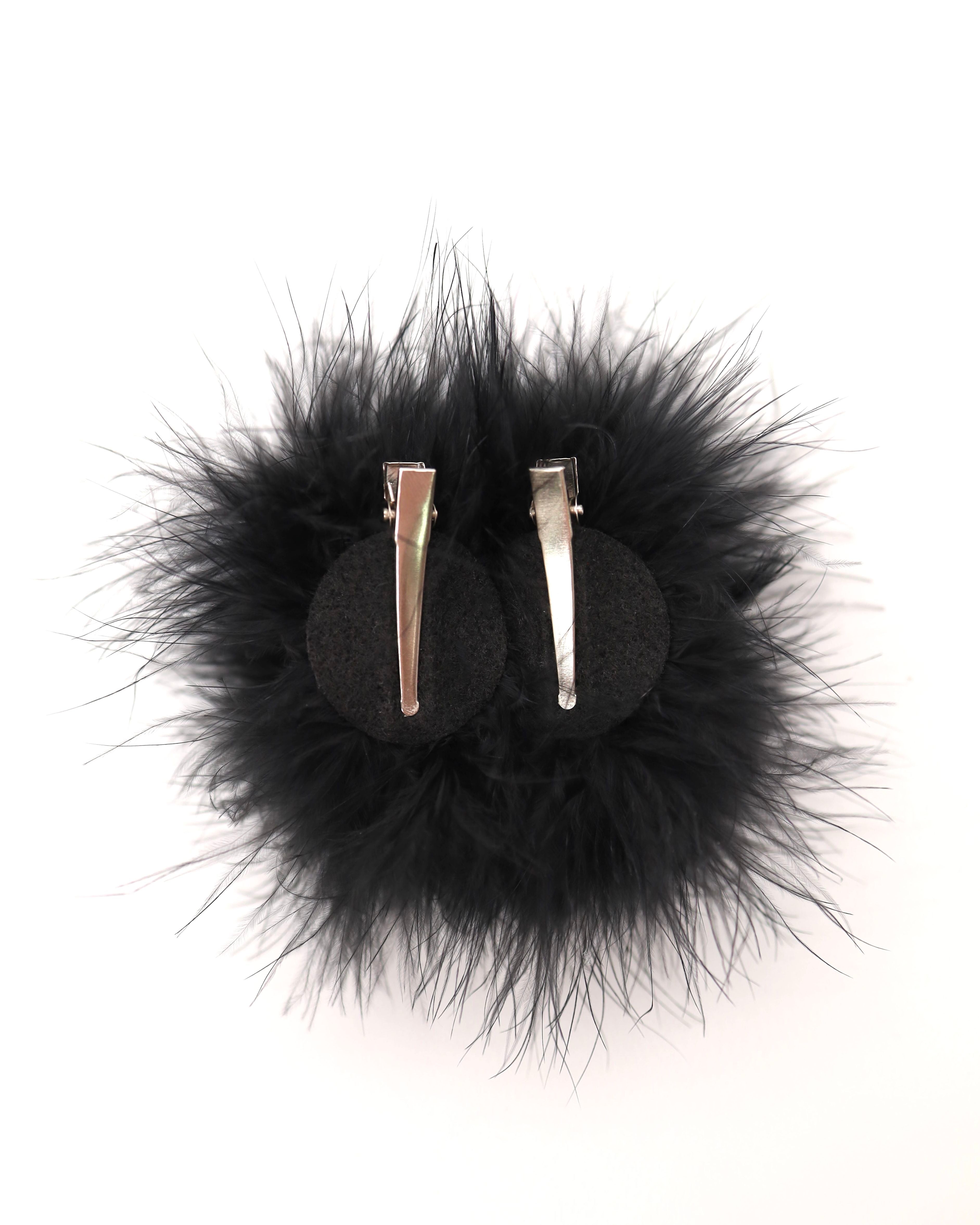 Black Marabou Space Bunz, Space Buns, - One Stop Rave