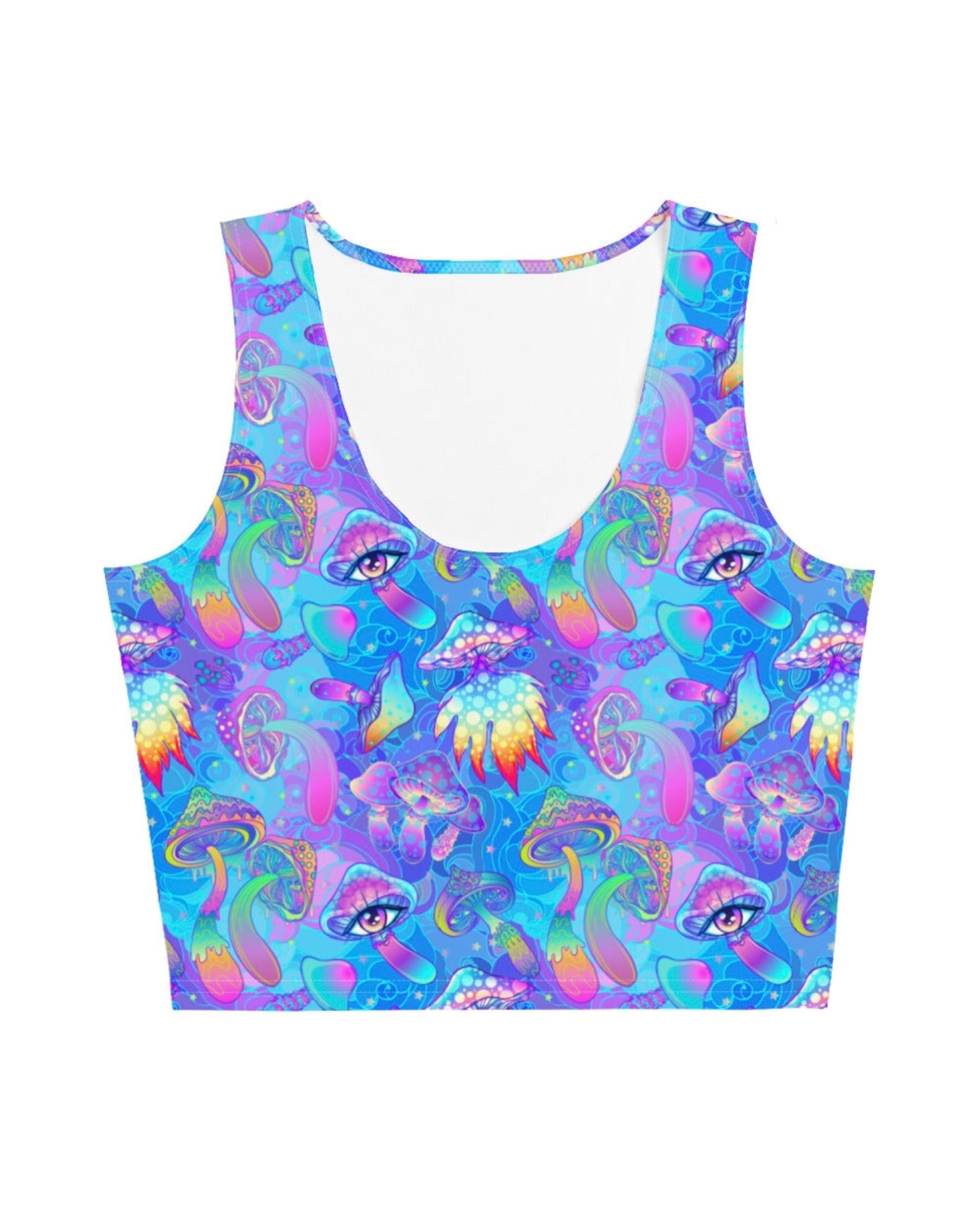 Shroomin Blue Crop Top, crop top, - One Stop Rave