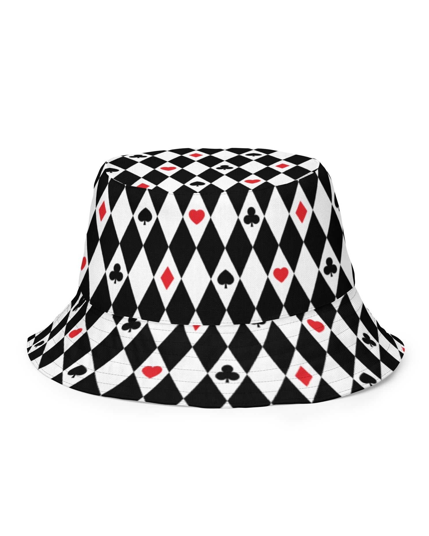 Ace Of Hearts / House Of Cards Reversible Bucket Hat, Bucket Hat, - One Stop Rave