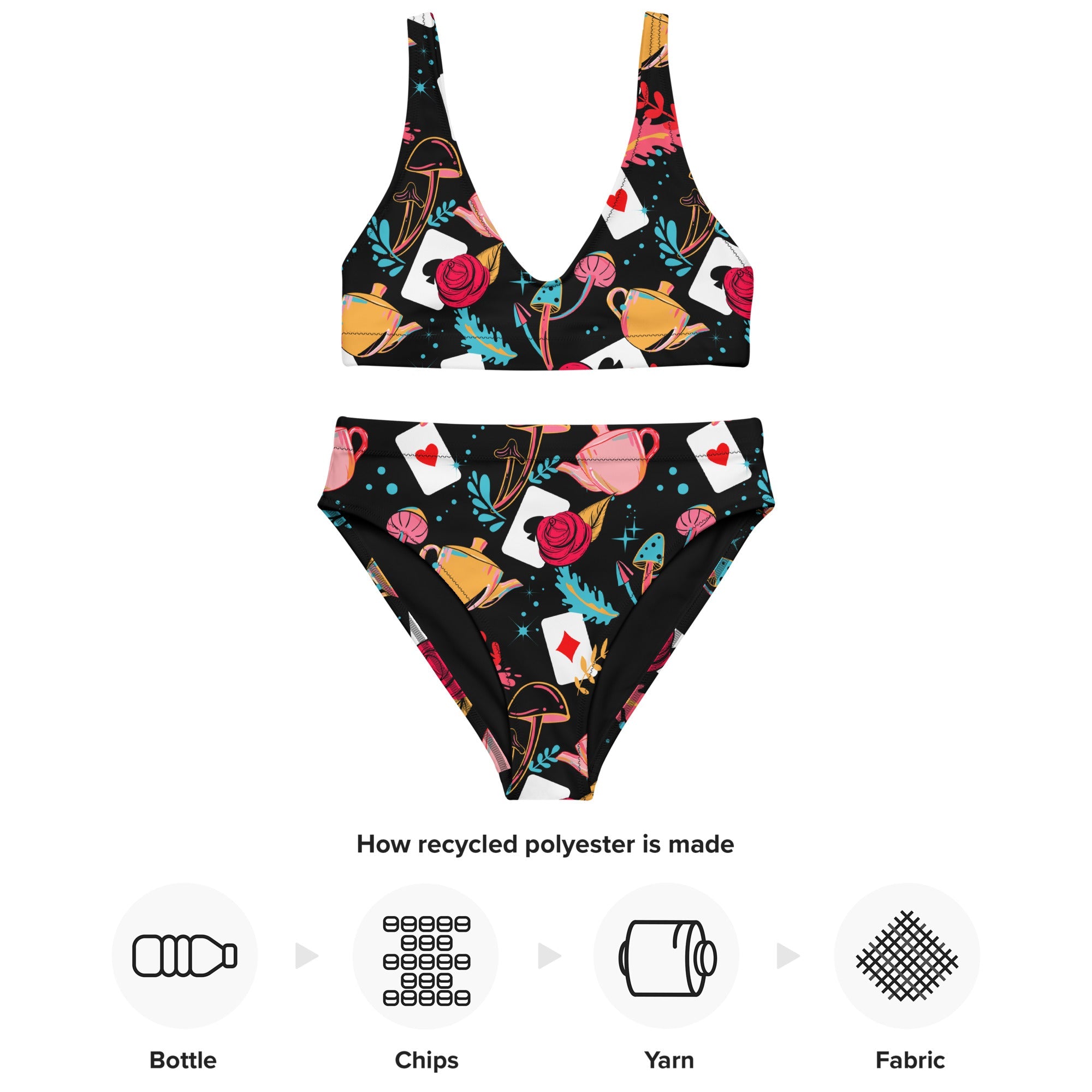 Curiouser and Curiouser Recycled Padded V-Top, V-Top, - One Stop Rave