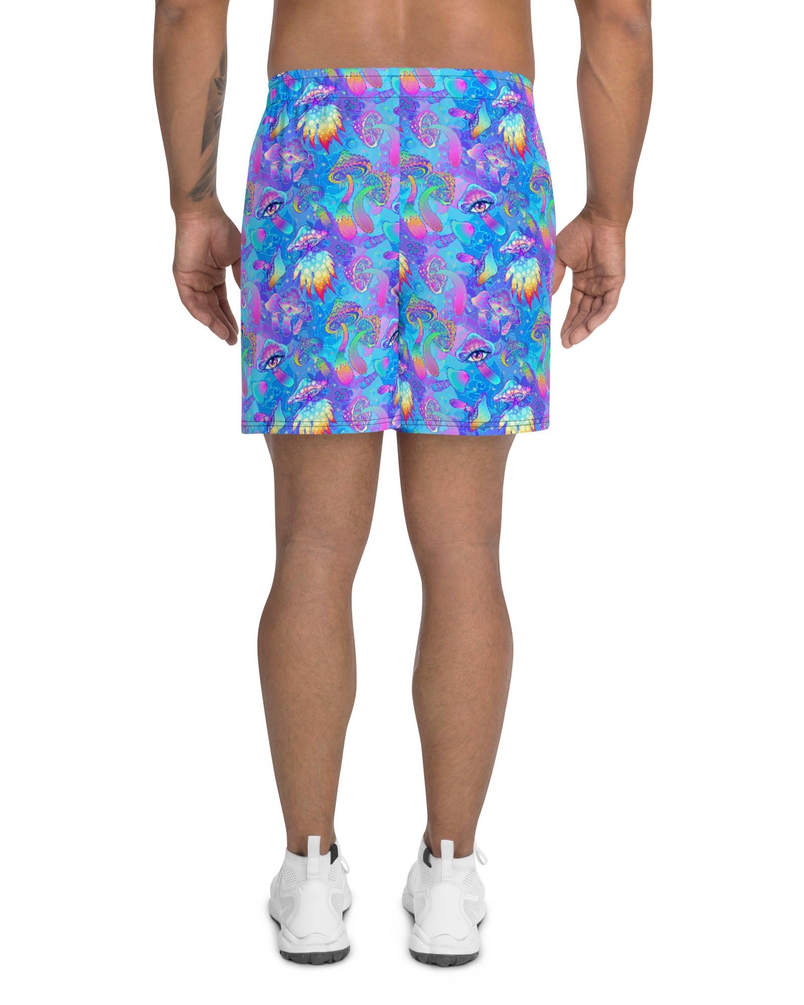 Shroomin Blue Athletic Shorts, , - One Stop Rave