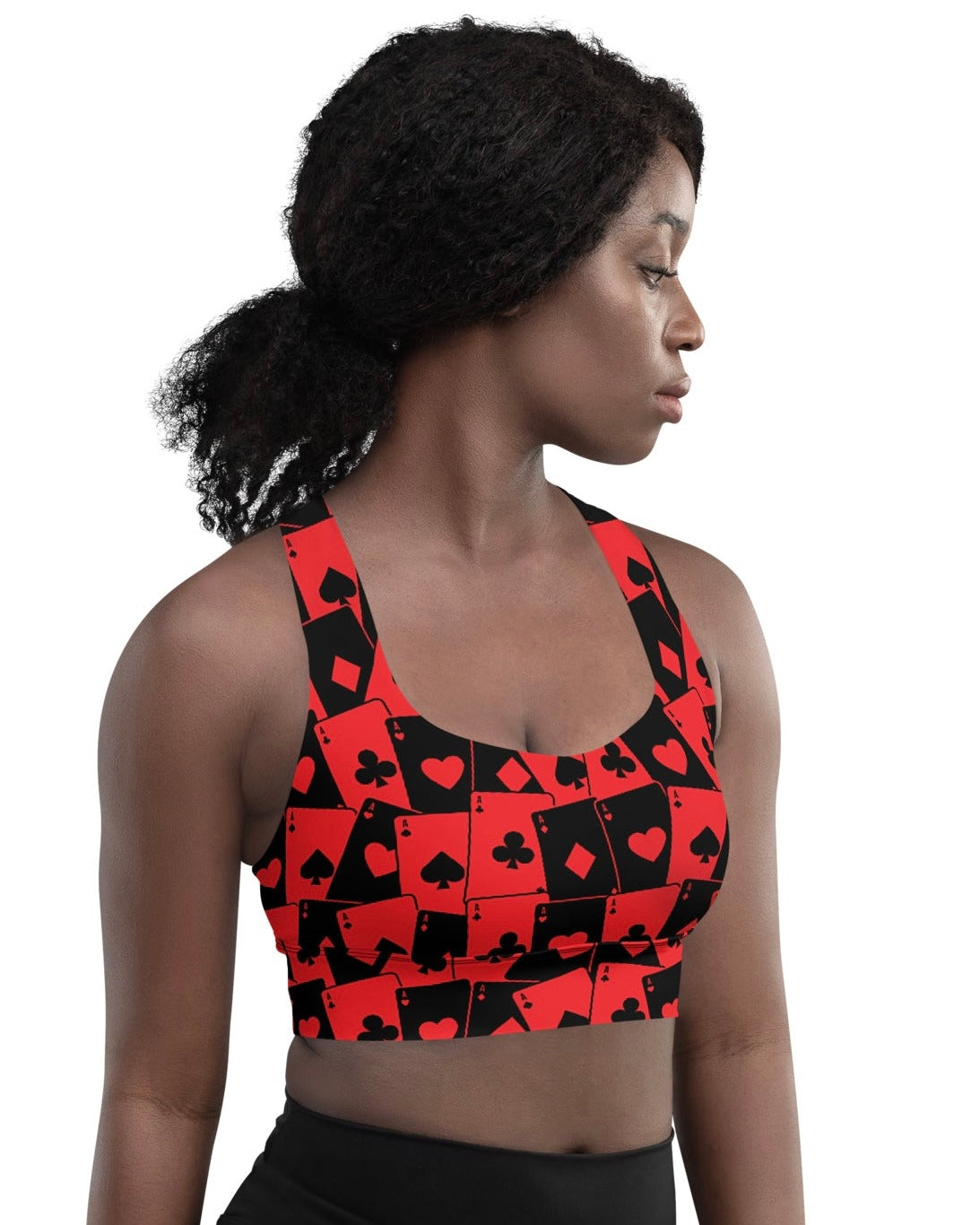 Ace Of Hearts Longline Top, Sports Top, - One Stop Rave