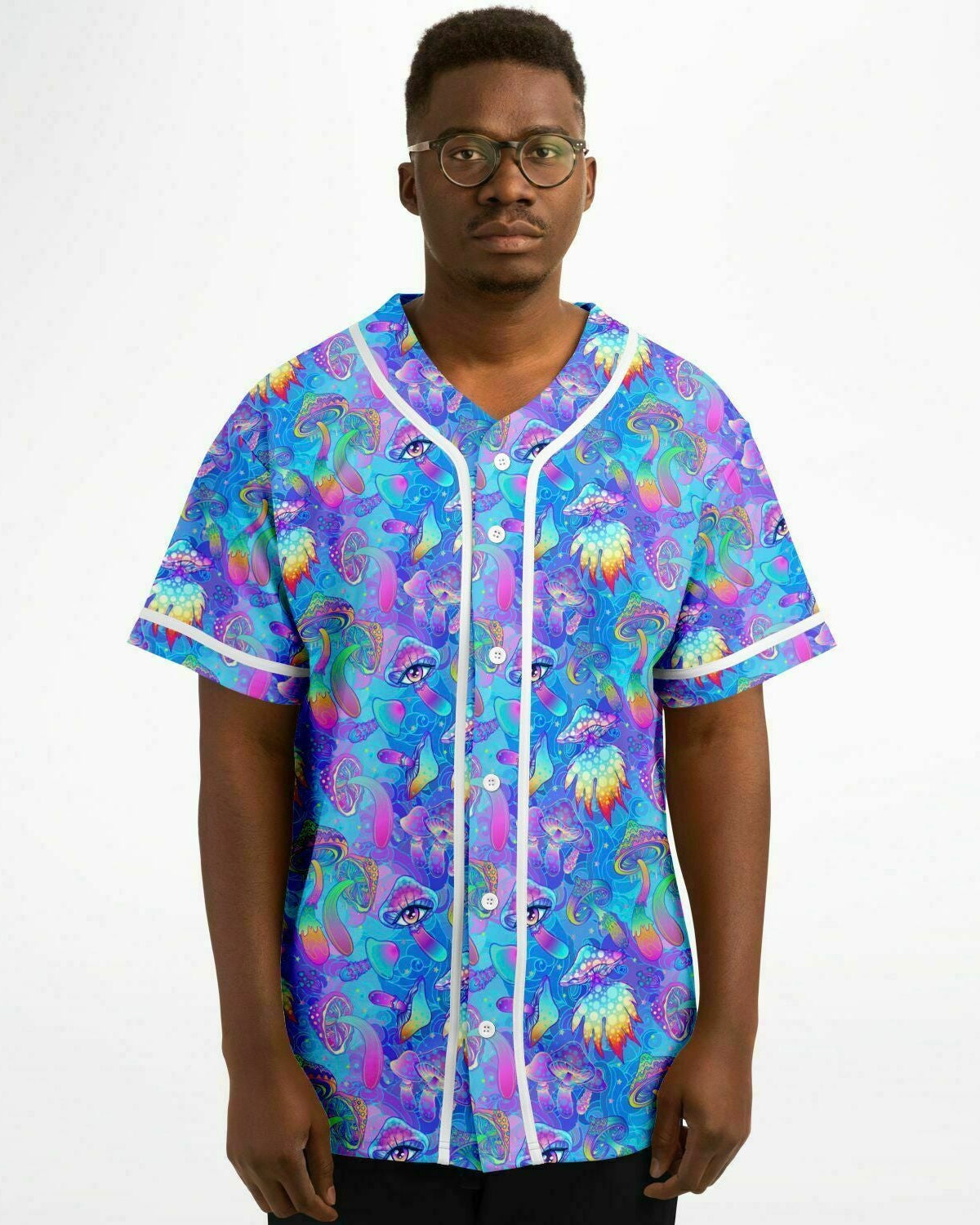 Shroomin Blue Jersey, Baseball Jersey, - One Stop Rave