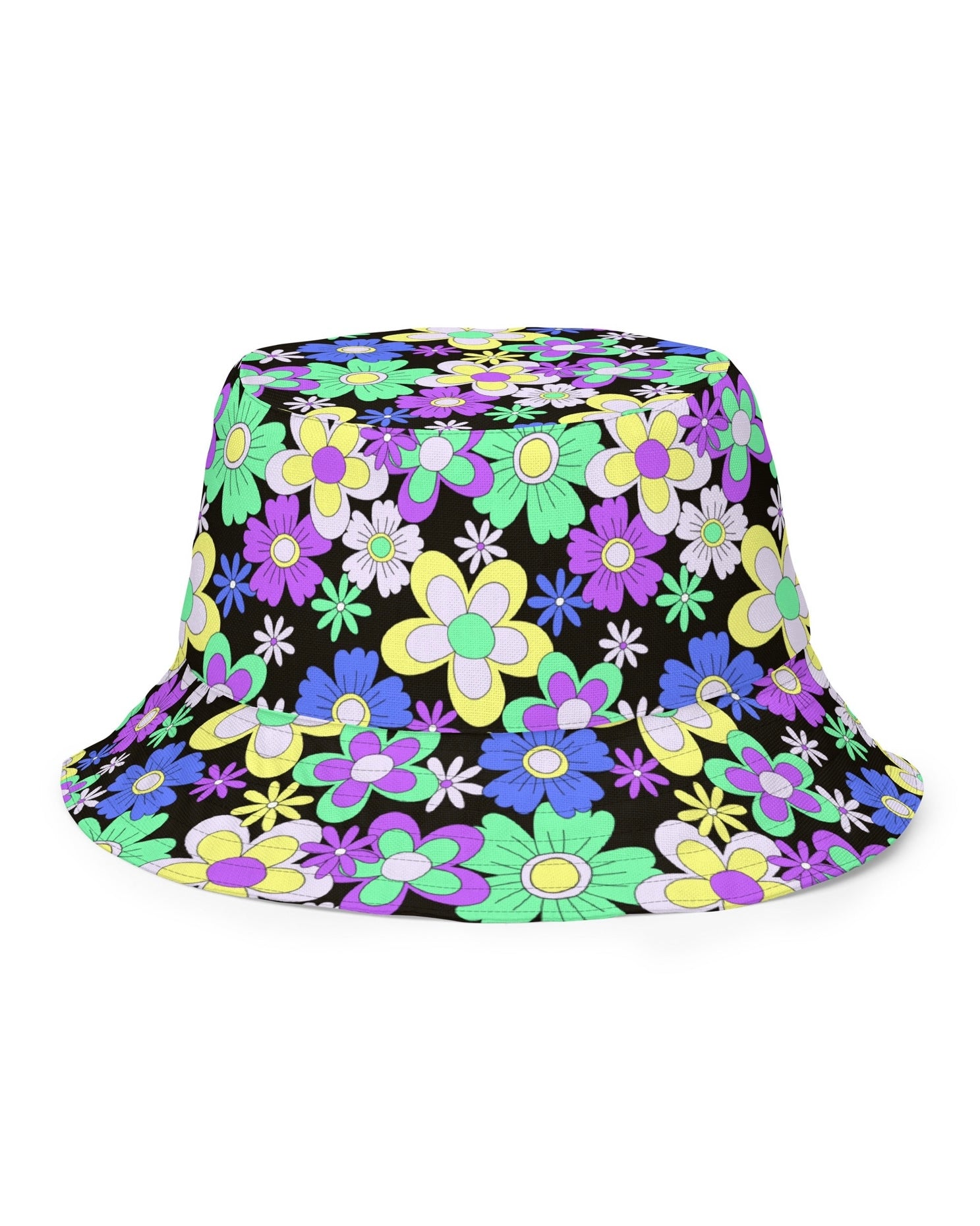Crazy Daisy Reversible Bucket Hat, Bucket Hat, - One Stop Rave