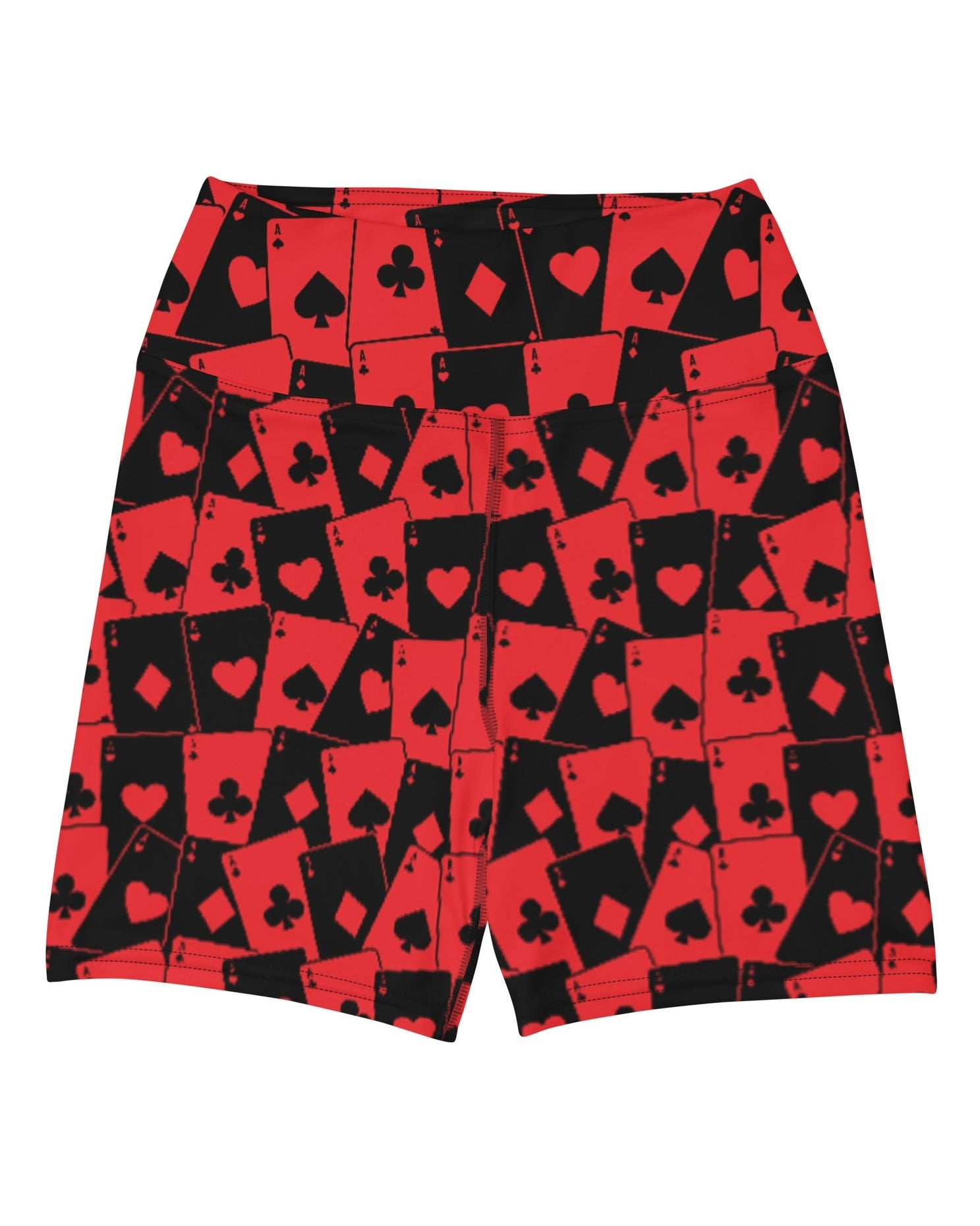 Ace Of Hearts Yoga Shorts, Athletic Shorts, - One Stop Rave