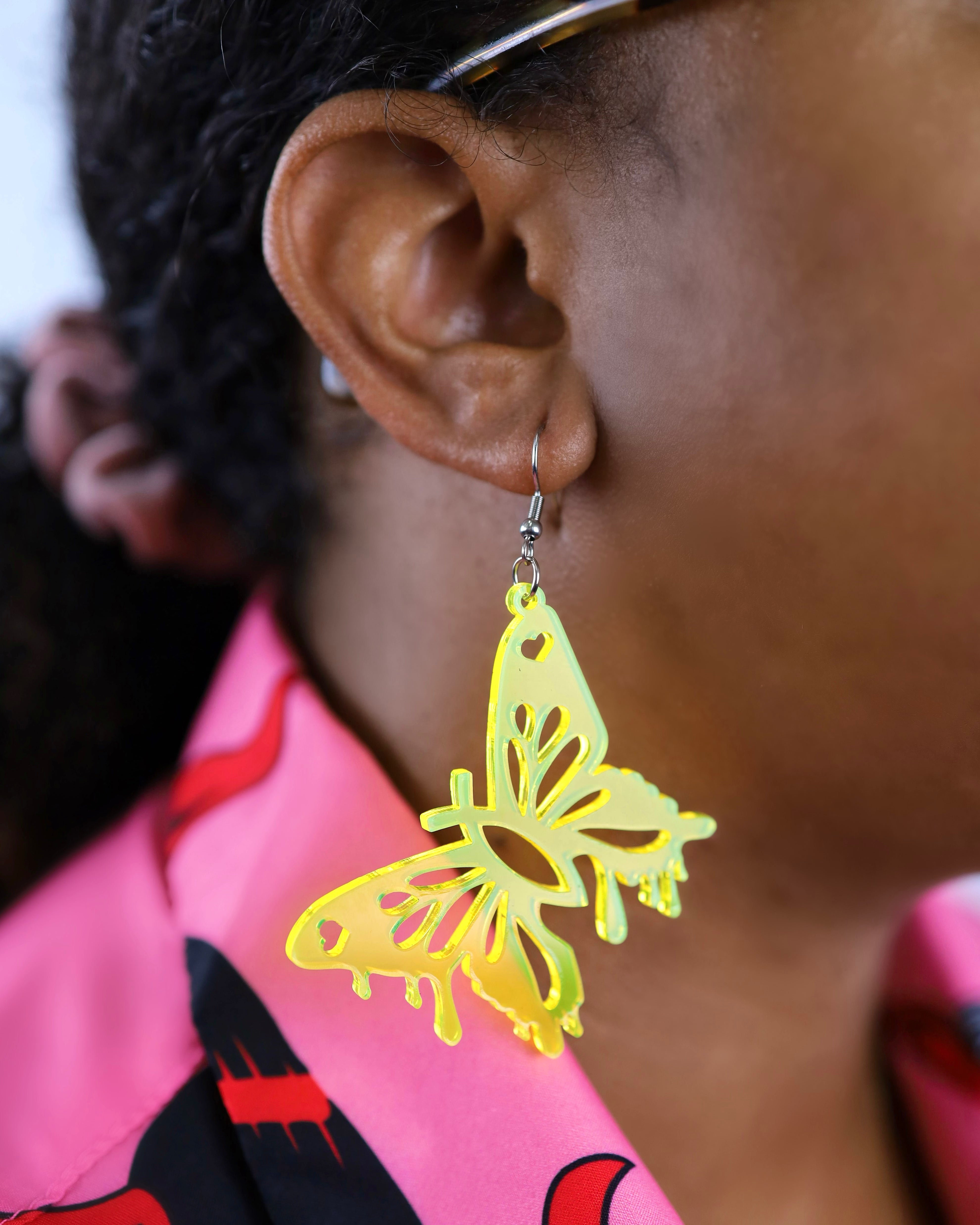 Butterfly Trip Earrings, Dangle Earrings, - One Stop Rave