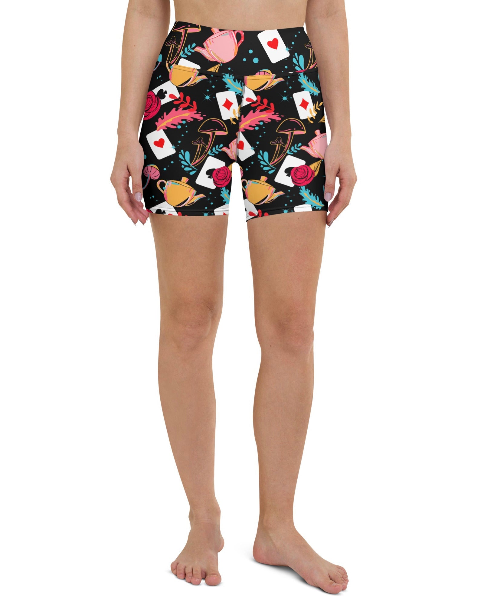 Curiouser and Curiouser Yoga Shorts, Athletic Shorts, - One Stop Rave