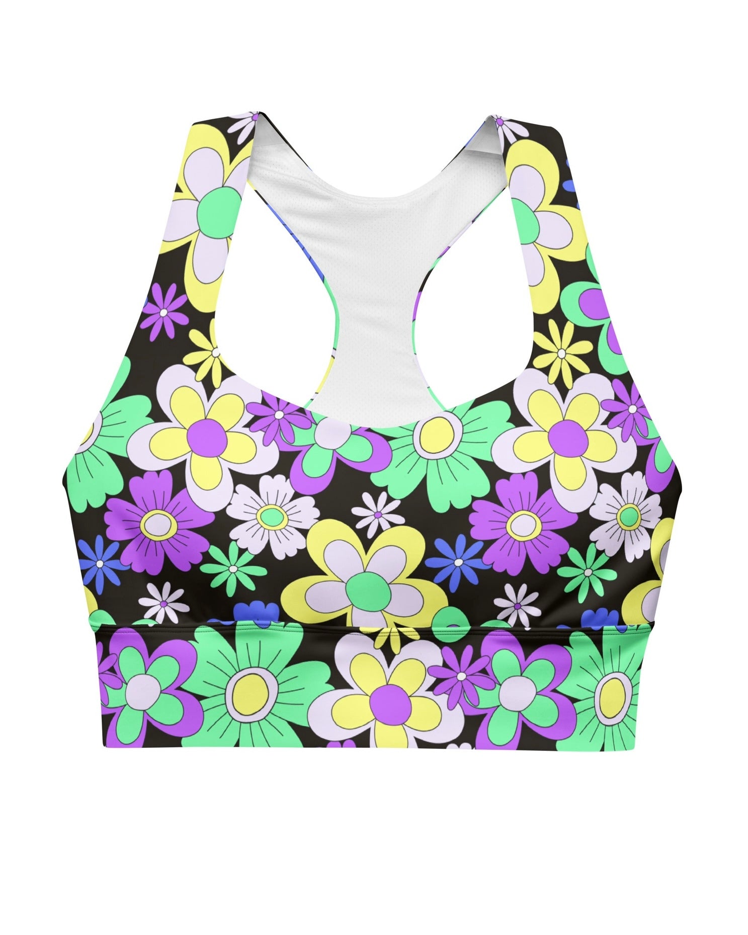 Crazy Daisy Longline Top, Sports Top, - One Stop Rave