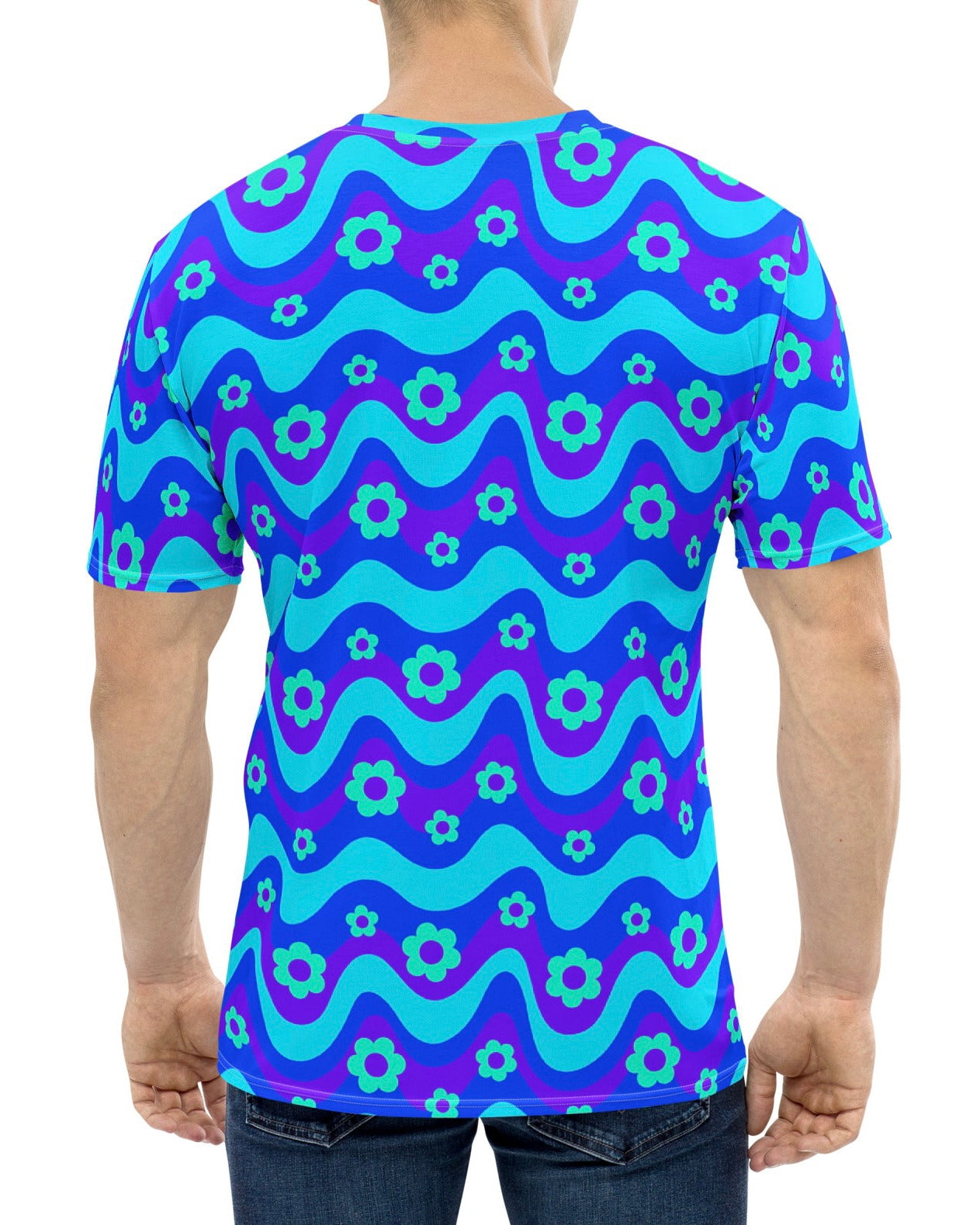 Flower Power Blue T-Shirt, T-Shirt, - One Stop Rave