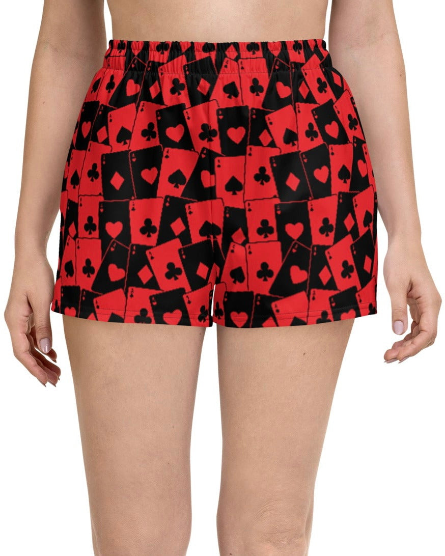 Ace Of Hearts Shorts, Athletic Shorts, - One Stop Rave