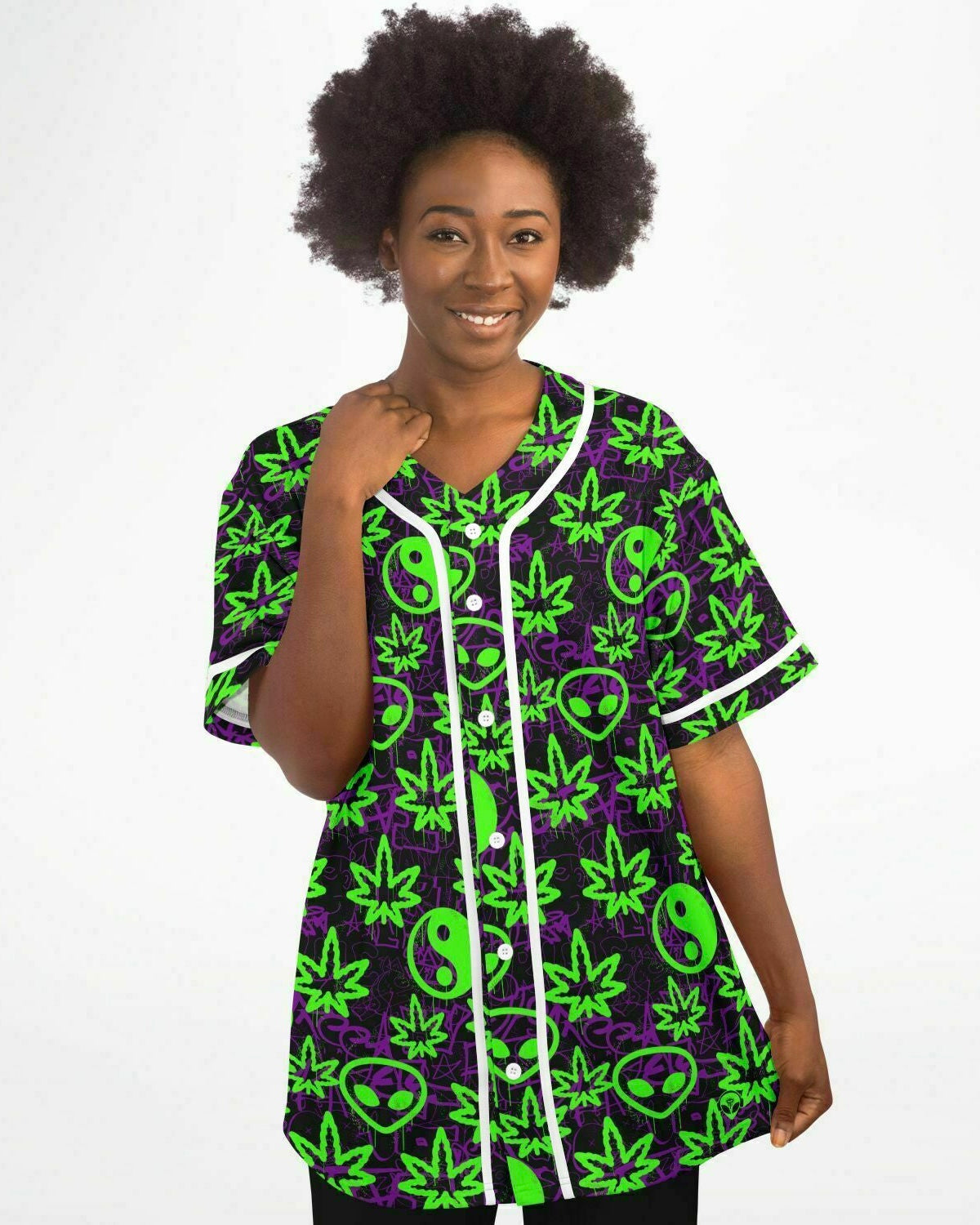 Ganja Graffiti Baseball Jersey, Baseball Jersey, - One Stop Rave