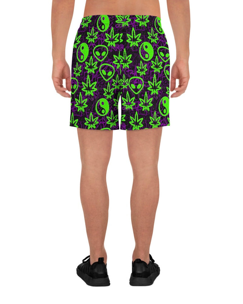 Ganja Graffiti Recycled Athletic Shorts, Athletic Shorts, - One Stop Rave
